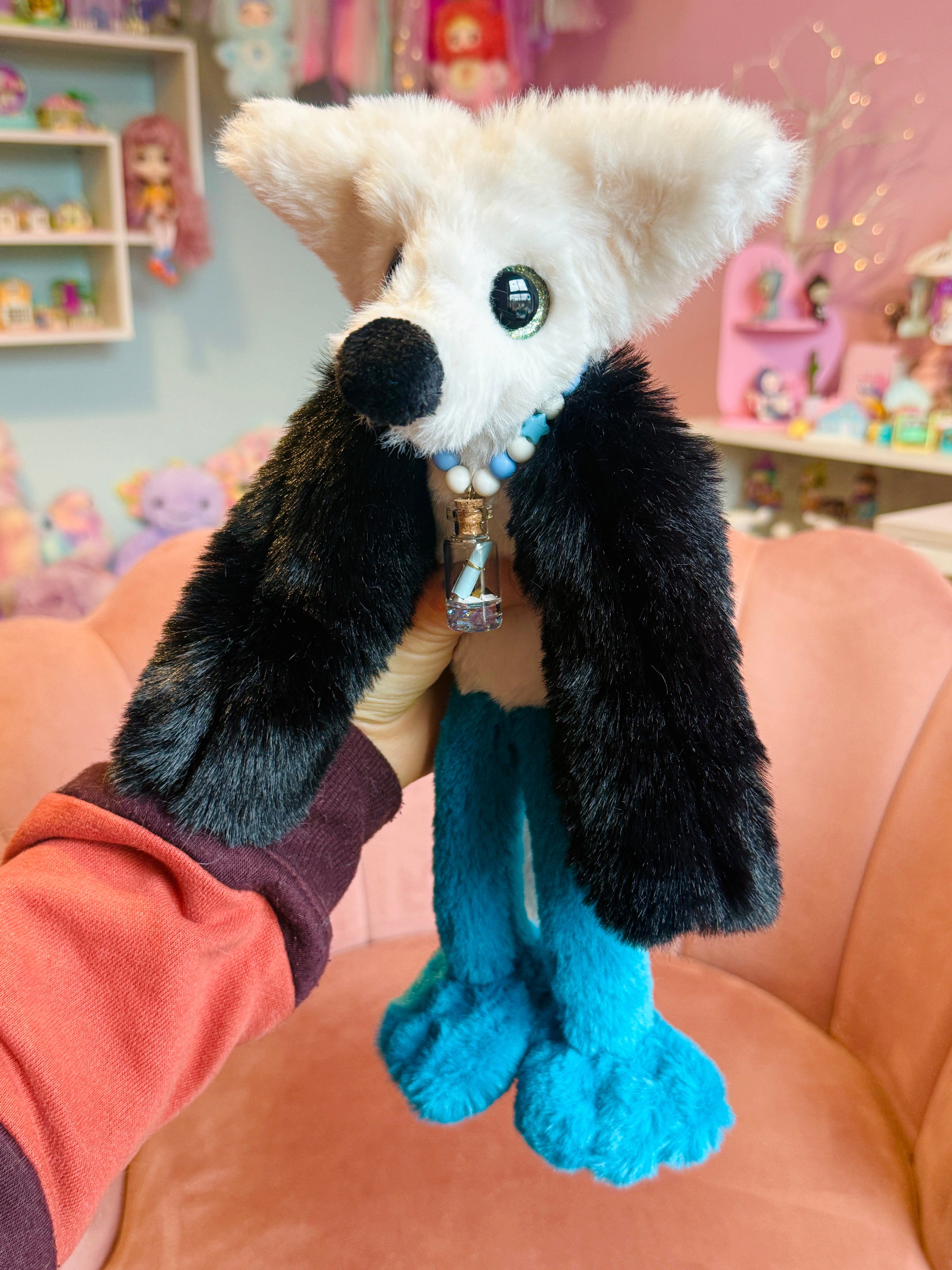 BLUE FOOTED BOOBY FOX - Handmade Luxury Weighted Fox Doll