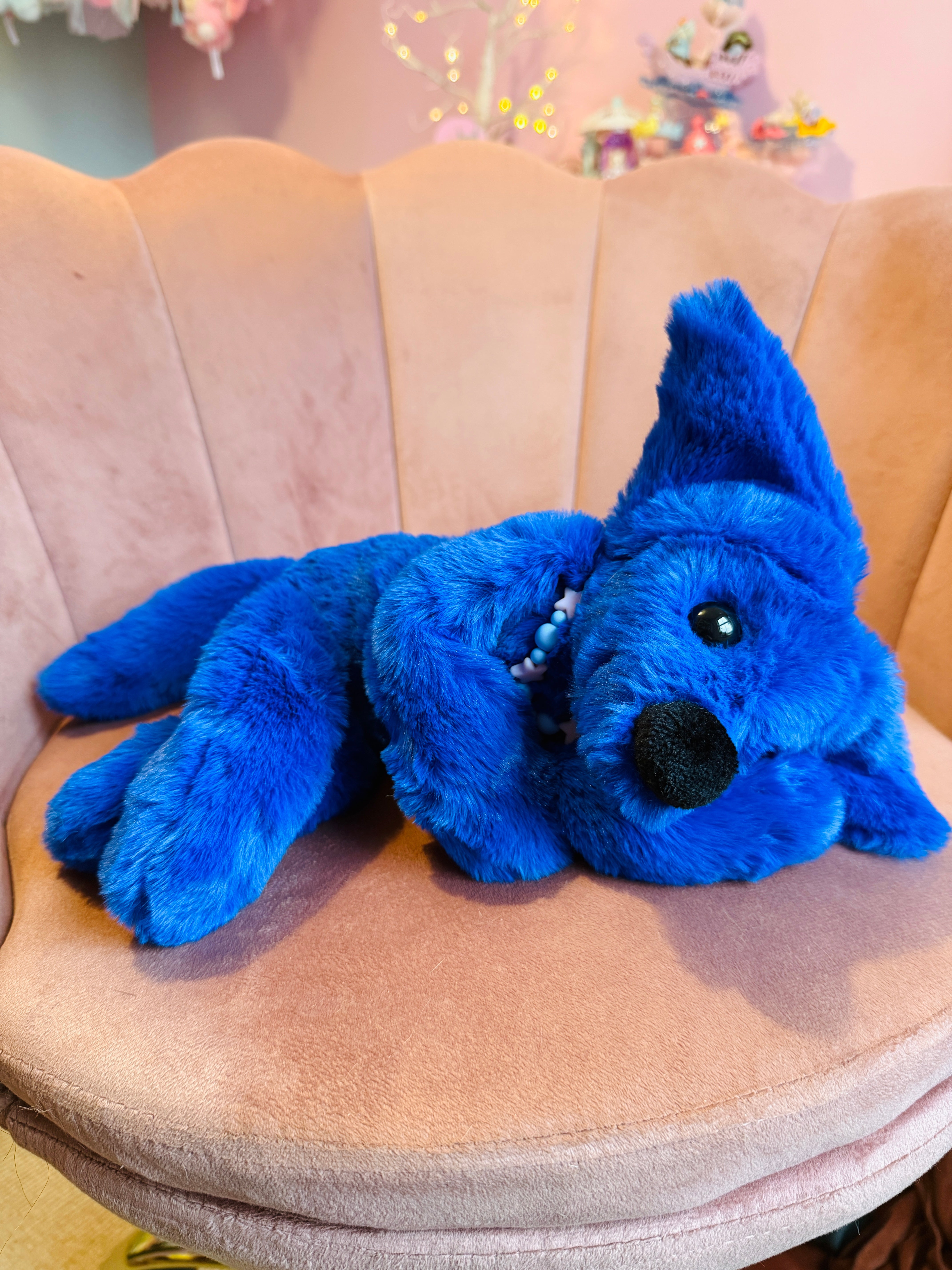 BIG MIDNIGHT FOX - Handmade Luxury Weighted Plush Fluffy Fox Doll