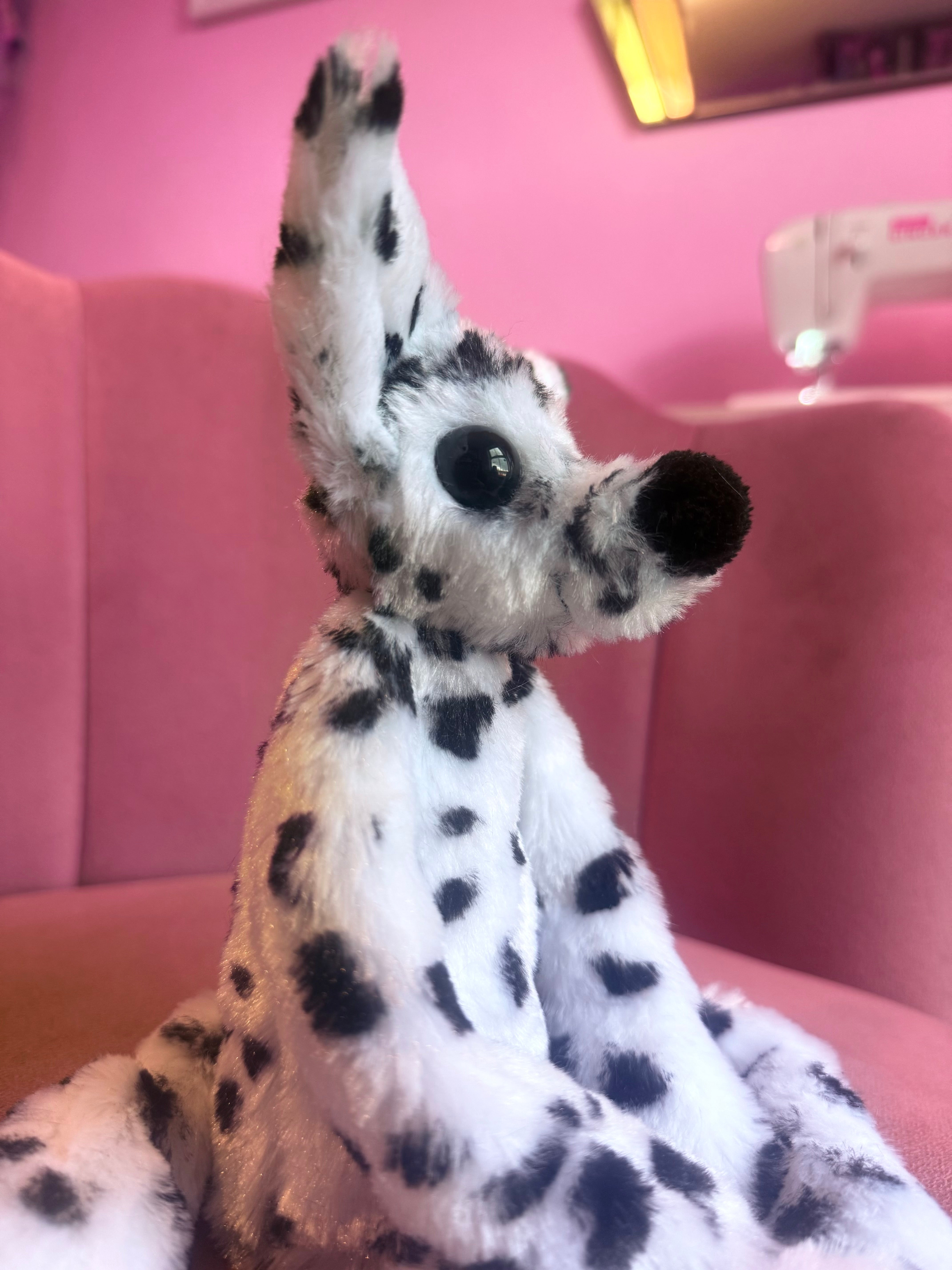 DALMATION FOX - Handmade Luxury Weighted Plush Fluffy Fox Doll