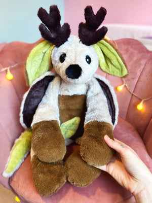 XXL FLYING FOREST FAWN - Handmade Luxury Weighted Plush Fluffy Fox Doll