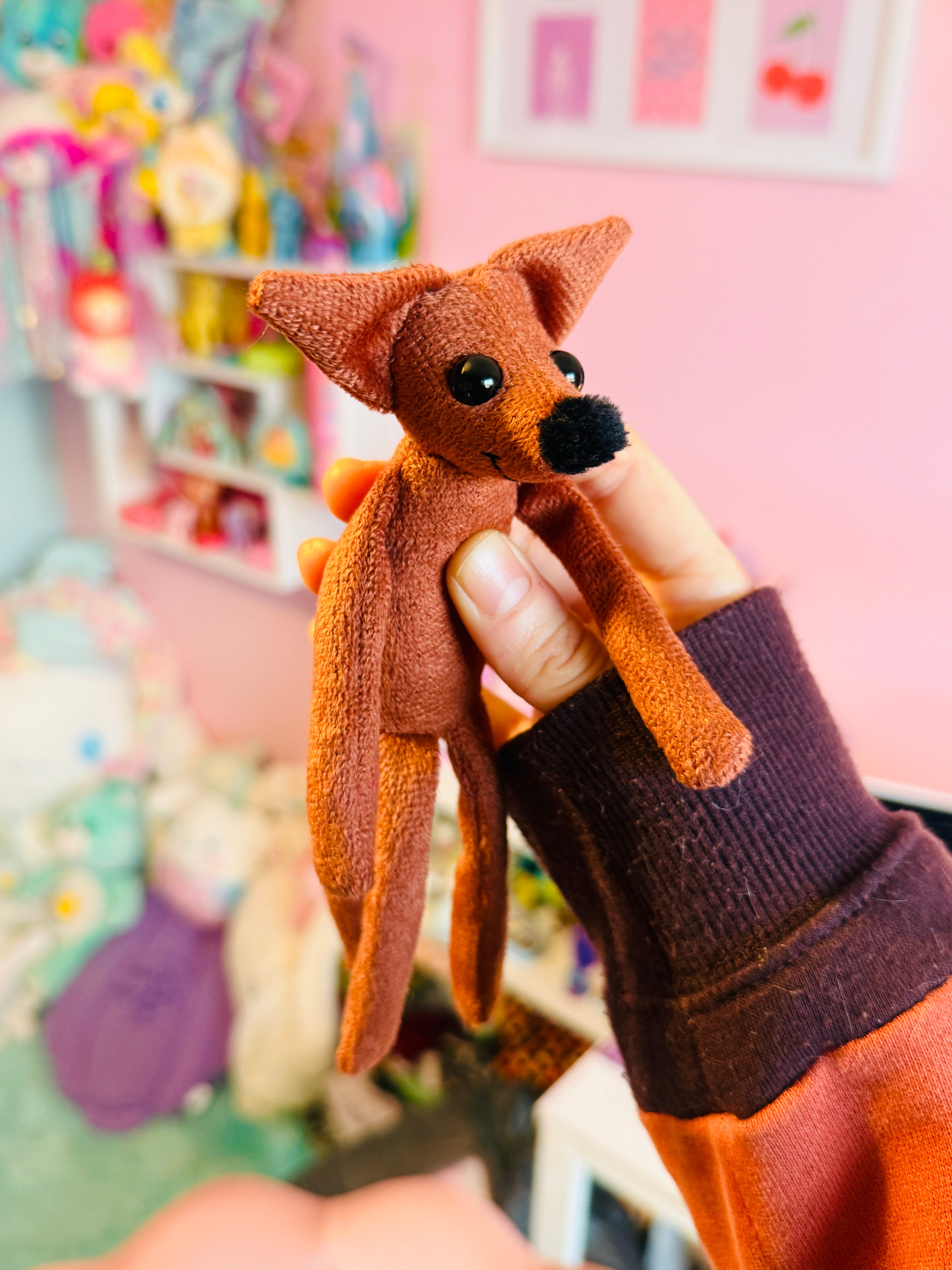 TINY MAPLE FOX (RESERVED) - Handmade Luxury Weighted Fox Doll