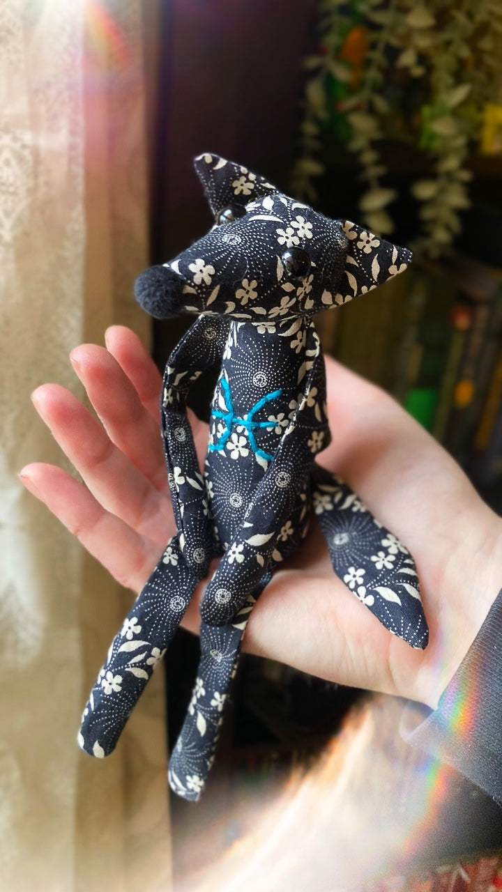 (SECONDS) DREAMY PISCES FOX CUB - Handmade Weighted Cotton Fox Doll - Please read description.