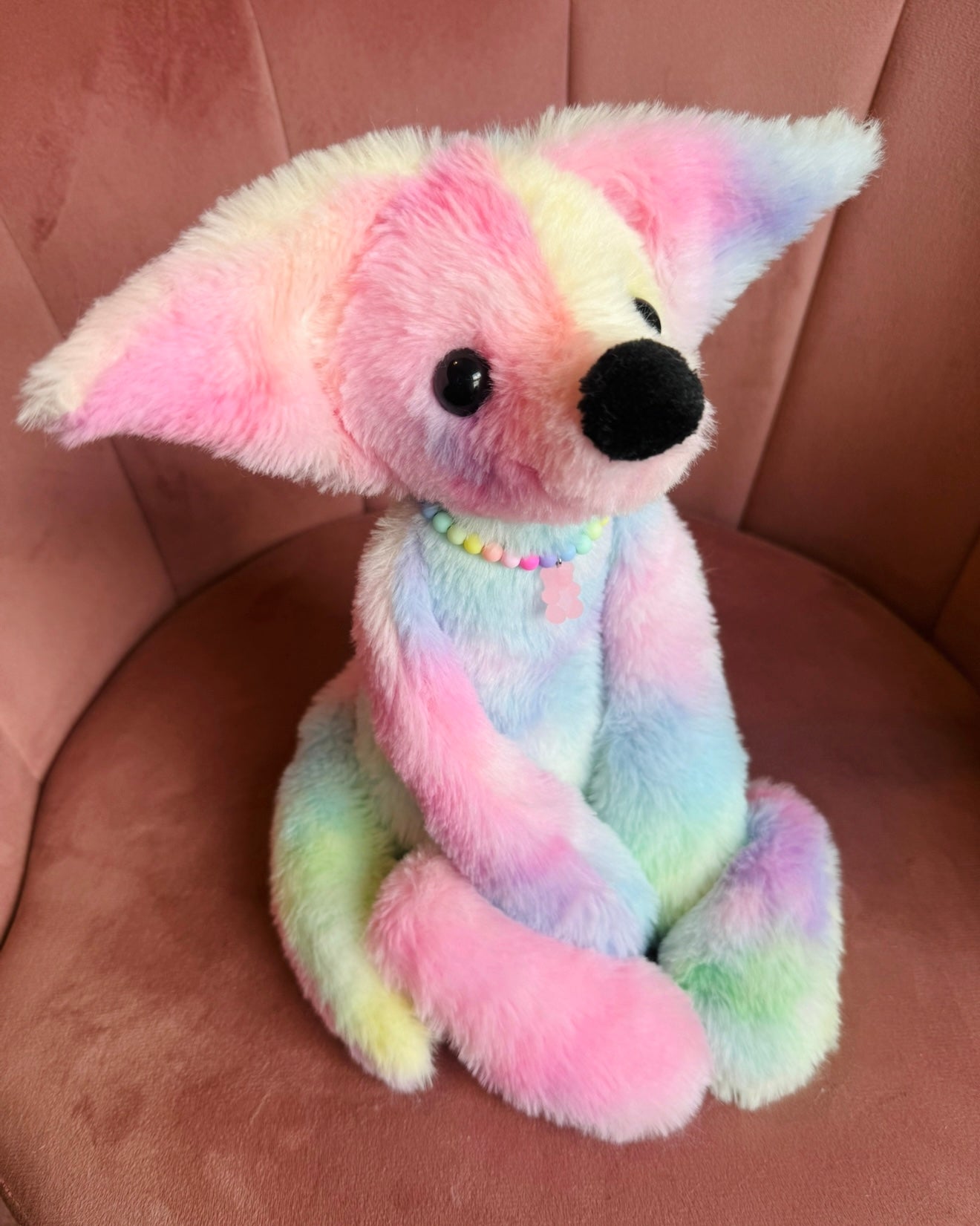 BIG COTTON CANDY FOX - Handmade Luxury Weighted Fox Doll