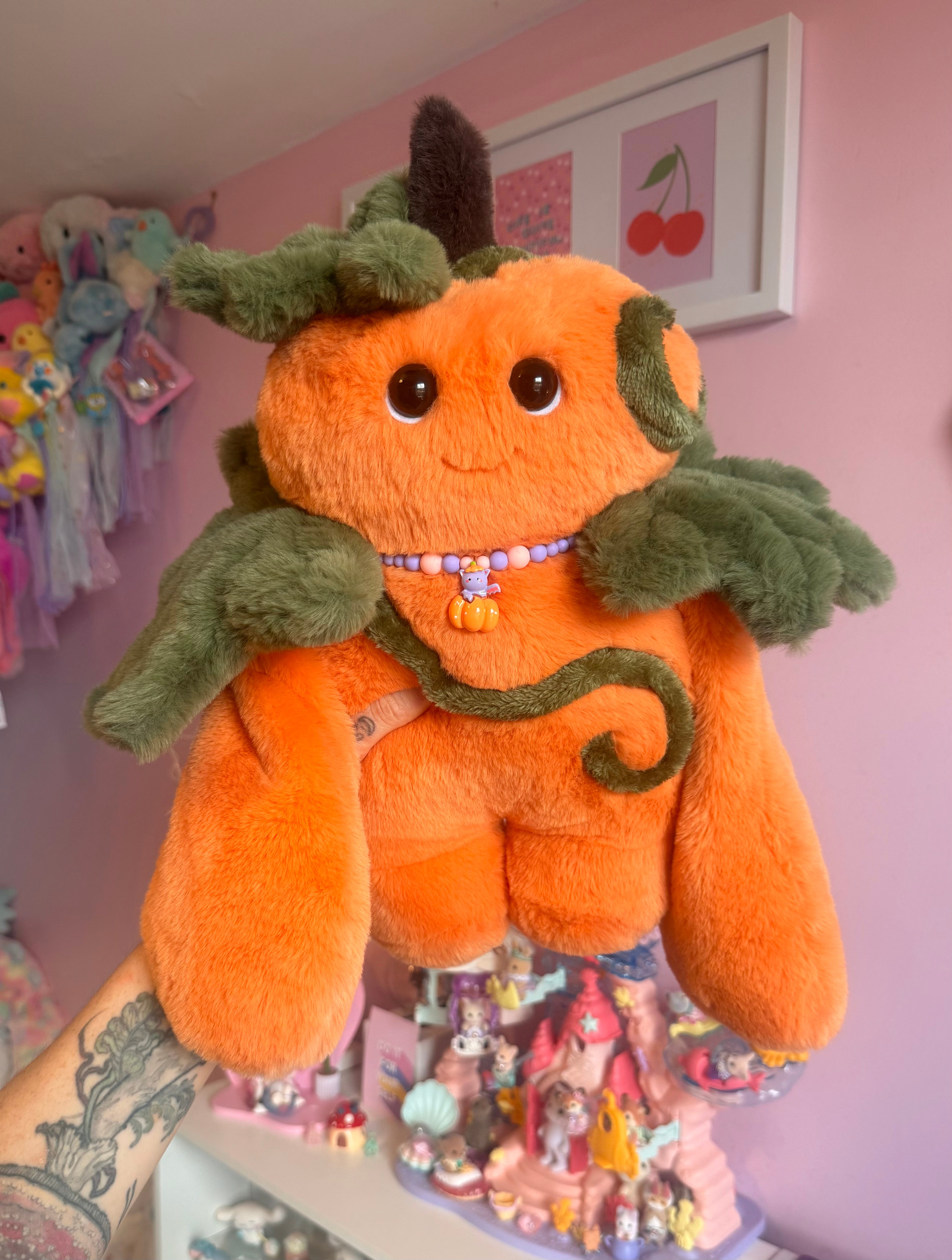 LARGE PUMPKIN PATCH PUDGEPUFF - Handmade Weighted Pumpkin Doll
