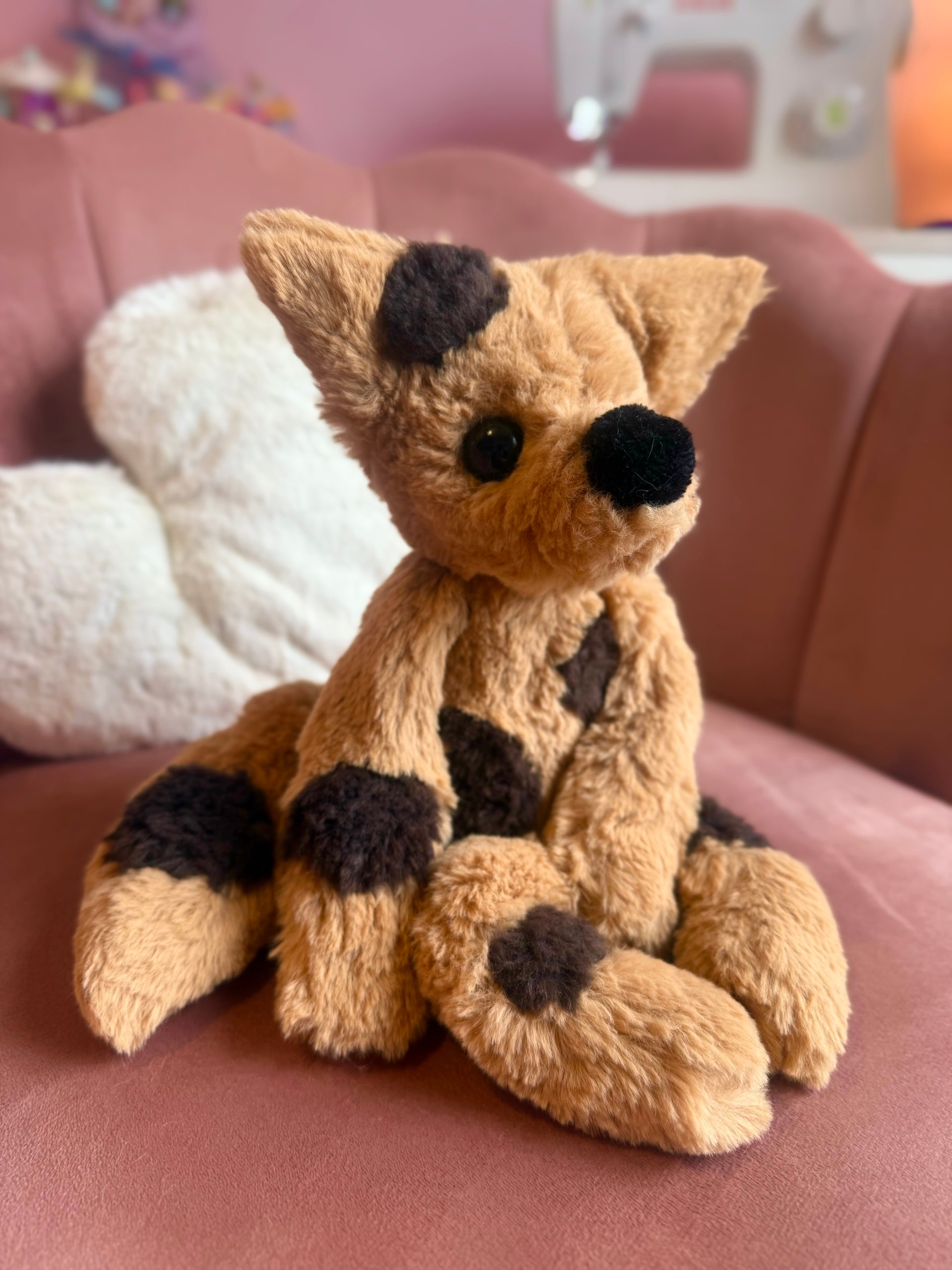 LARGE CHOC CHIP COOKIE FOX - Handmade Luxury Weighted Fox Doll