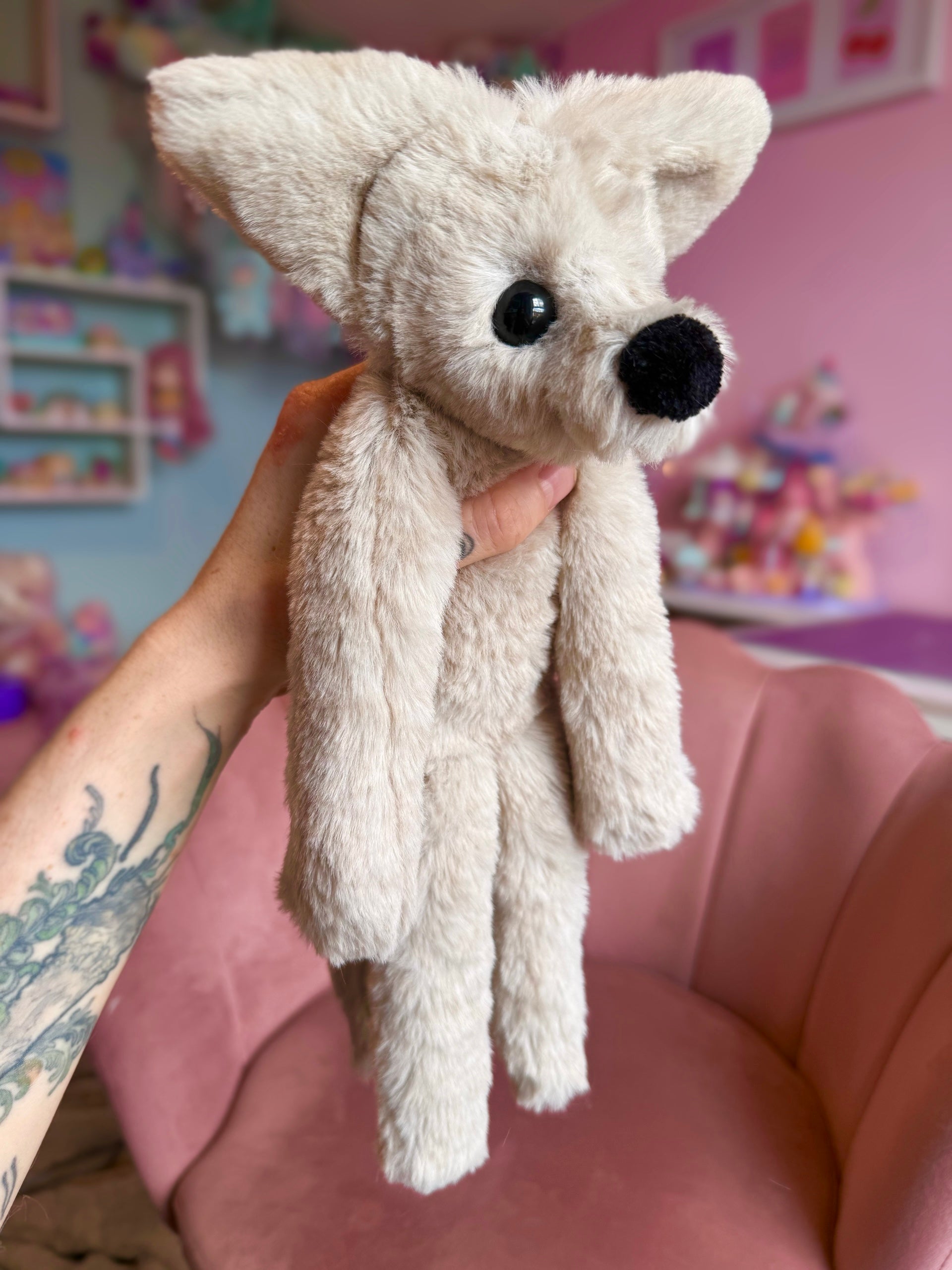 STONE FOX - Handmade Luxury Weighted Plush Fluffy Fox Doll