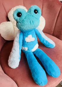 FERAL FROG (SKY) - Handmade Luxury Weighted Fox Doll