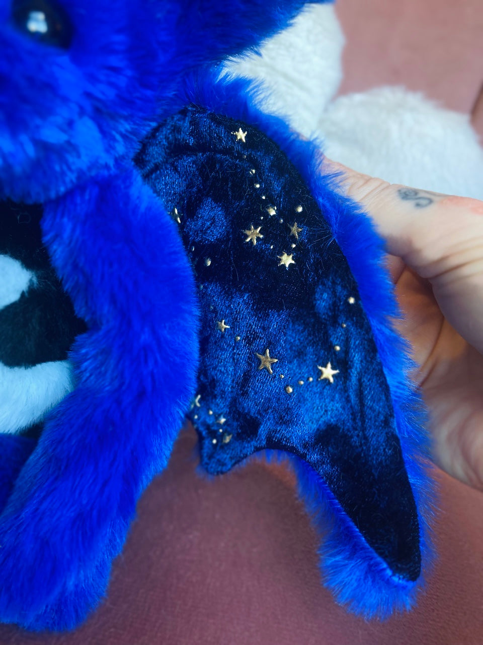 MIDNIGHT DRAGON FOX - Handmade Luxury Weighted Plush Fluffy Fox Doll