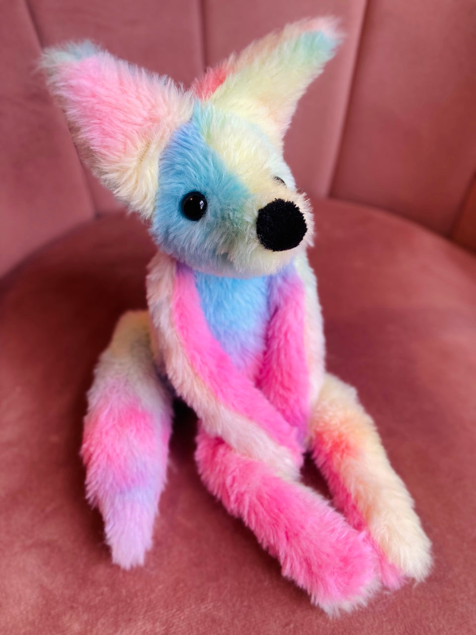 COTTON CANDY FOX (C) - Handmade Luxury Weighted Fox Doll
