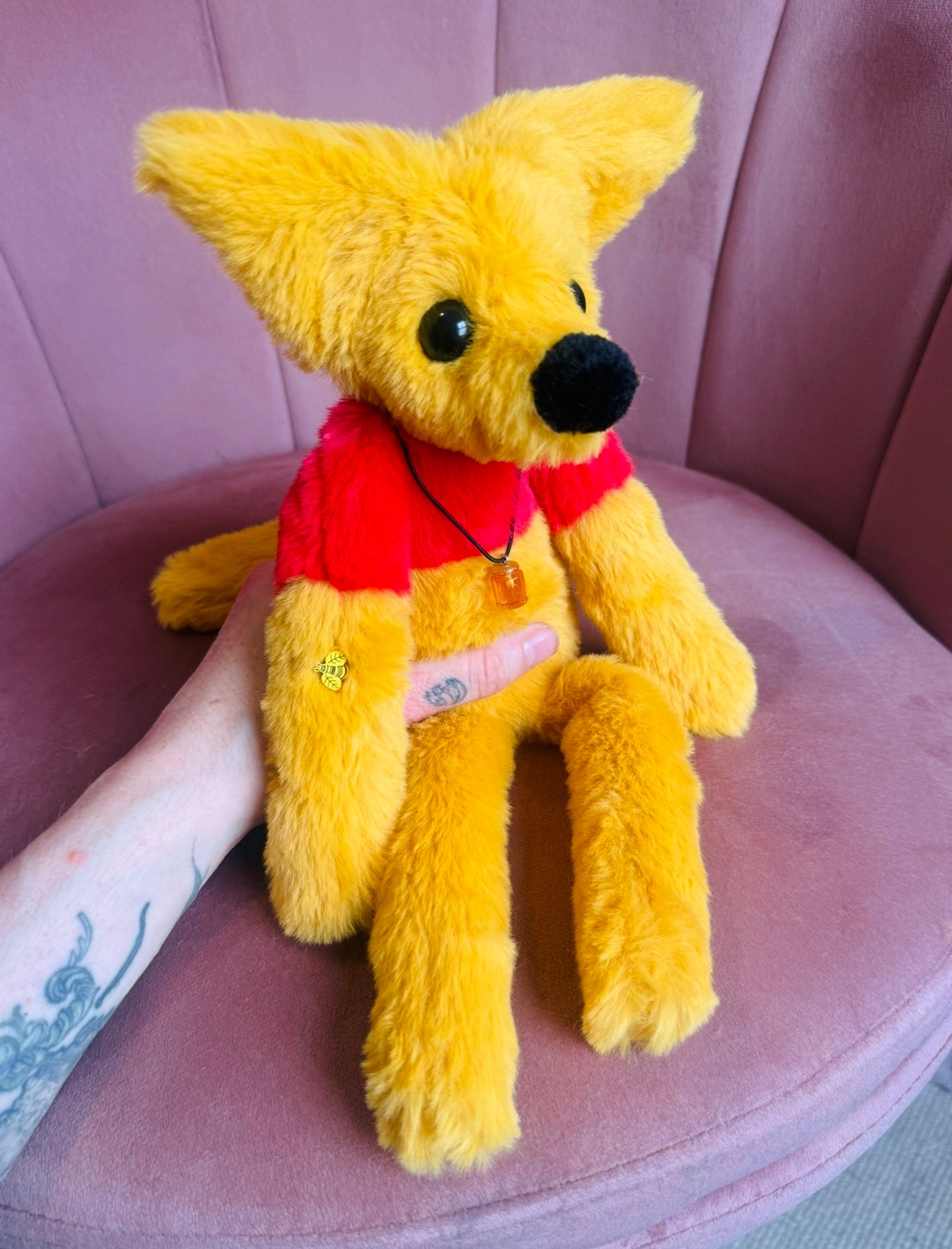 WINNIE THE POOH FOX (A) - Handmade Luxury Weighted Plush Fluffy Fox Doll