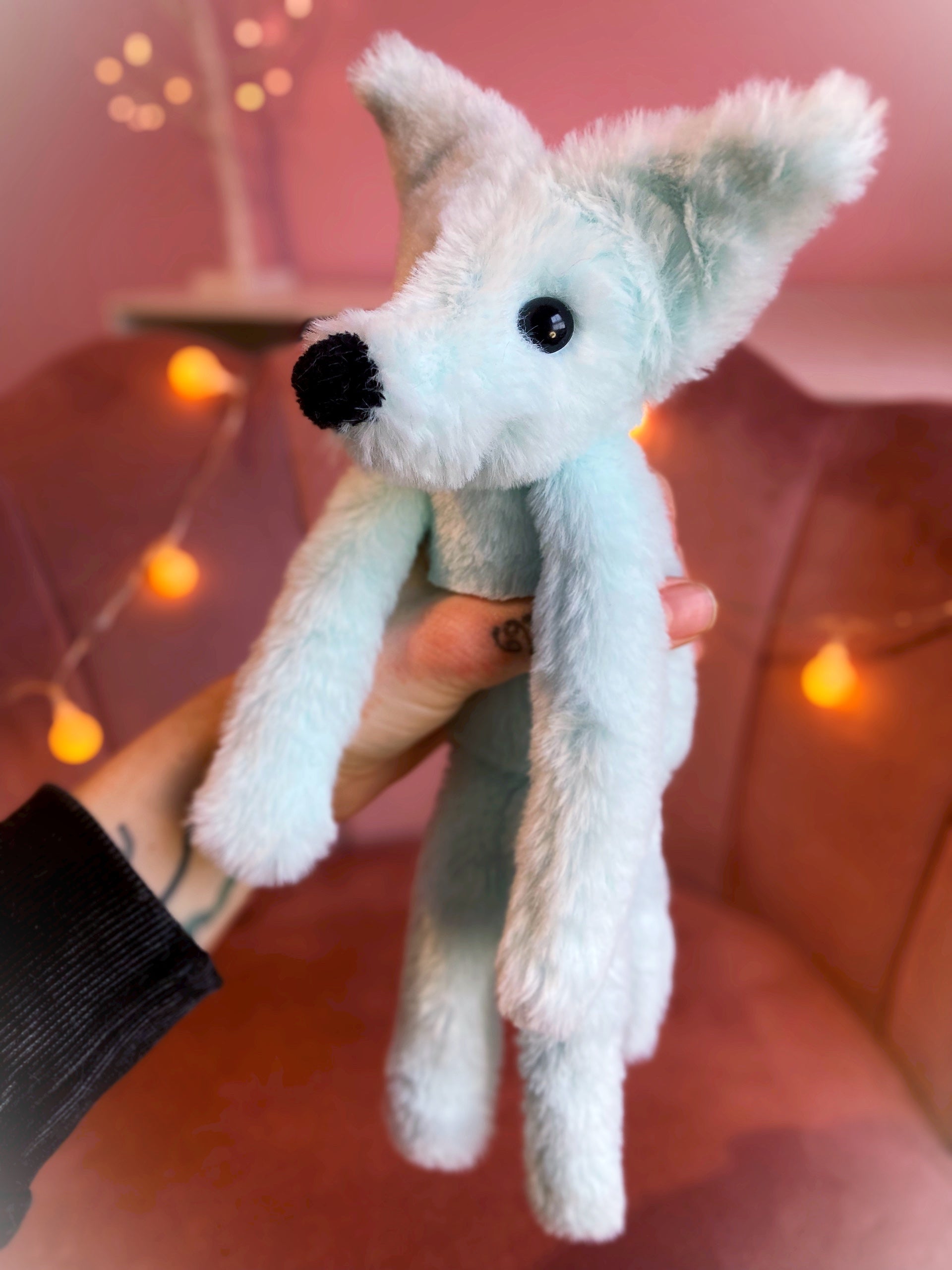 FROST FOX (A) - Handmade Luxury Weighted Plush Fluffy Fox Doll