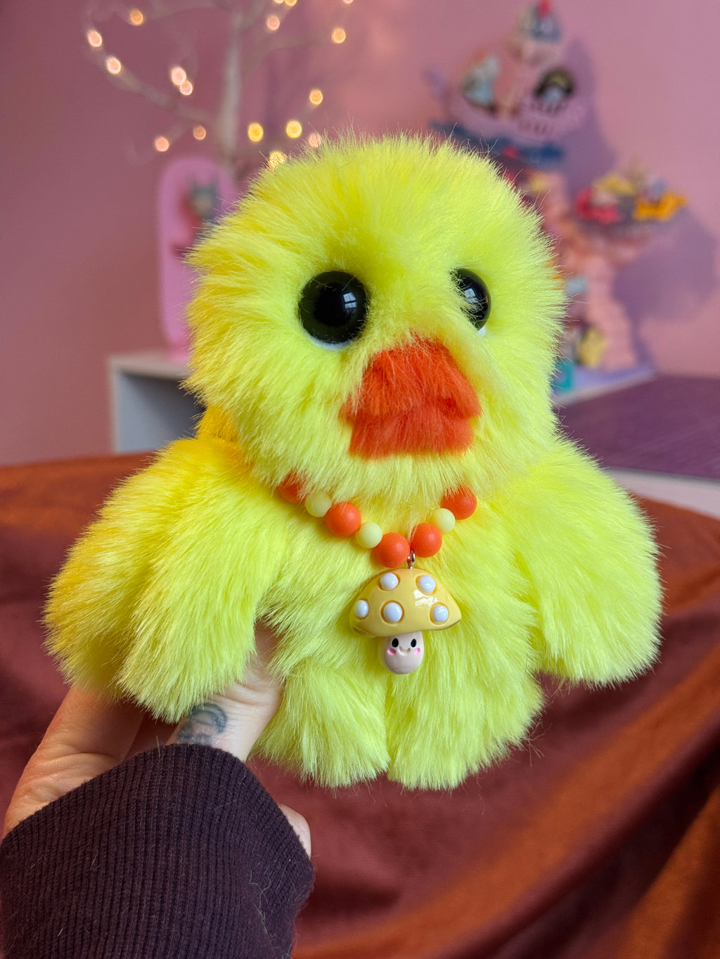 DUCKLING PALMPUFF - Handmade Mini Luxury Weighted Doll