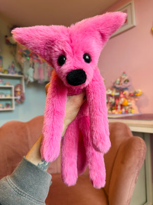 RESERVED BUBBLEGUM FOX - Handmade Luxury Weighted Fox Doll
