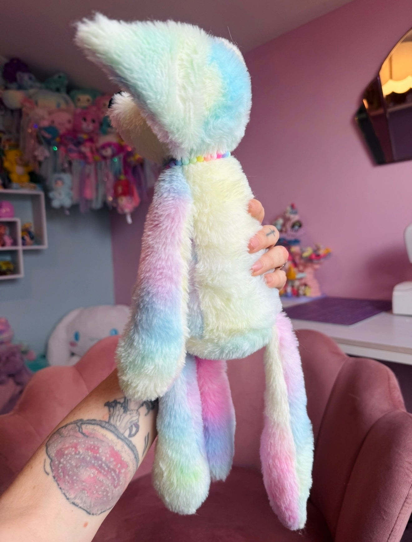 BIG COTTON CANDY FOX - Handmade Luxury Weighted Fox Doll