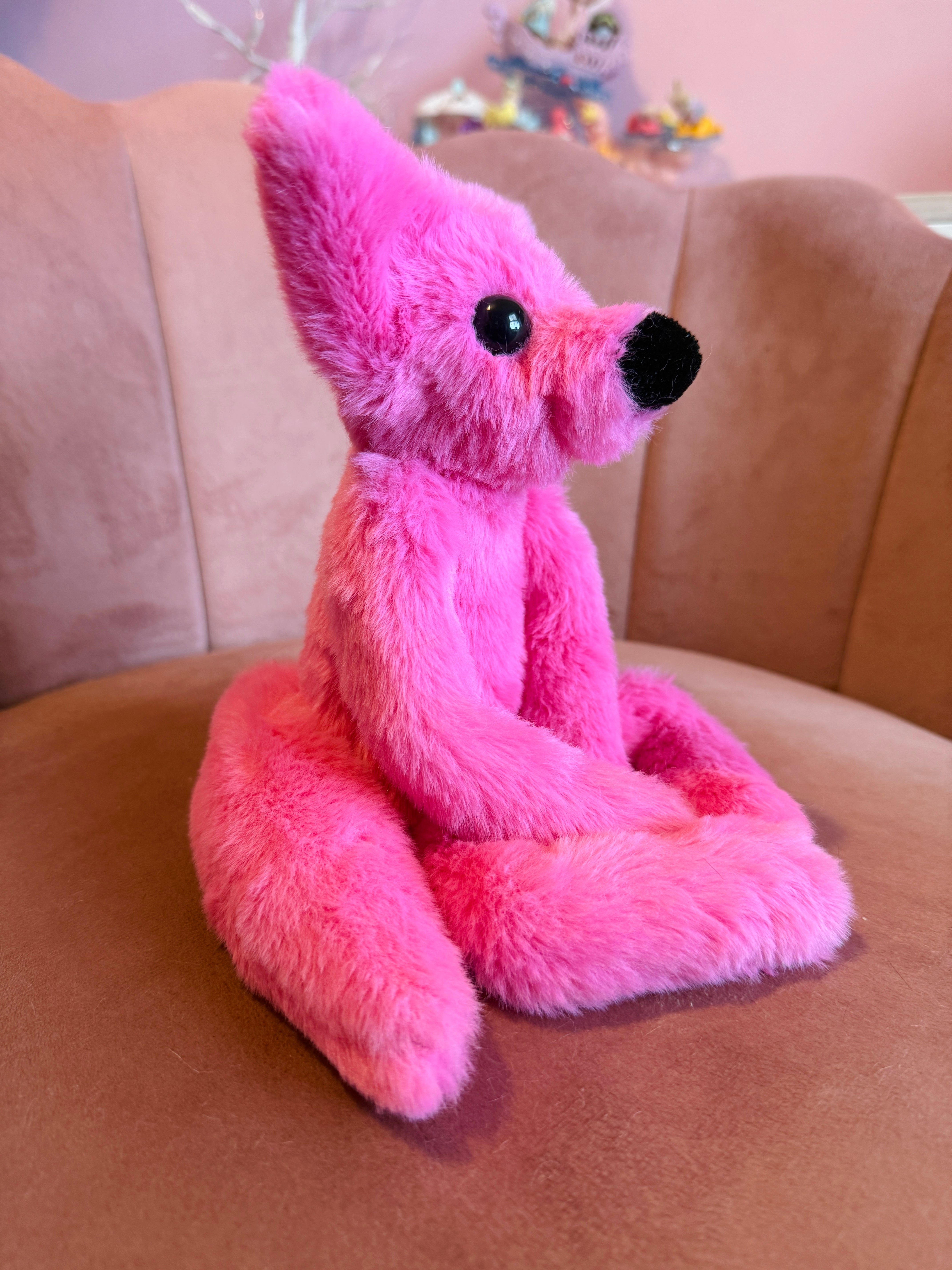RESERVED BUBBLEGUM FOX - Handmade Luxury Weighted Fox Doll