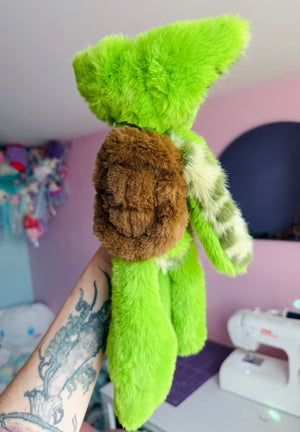 MUTANT TURTLE FOX - Handmade Luxury Weighted Plush Fluffy Fox Doll