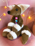 XL GINGERBREAD FOX - Handmade Luxury Weighted Plush Fluffy Fox Doll