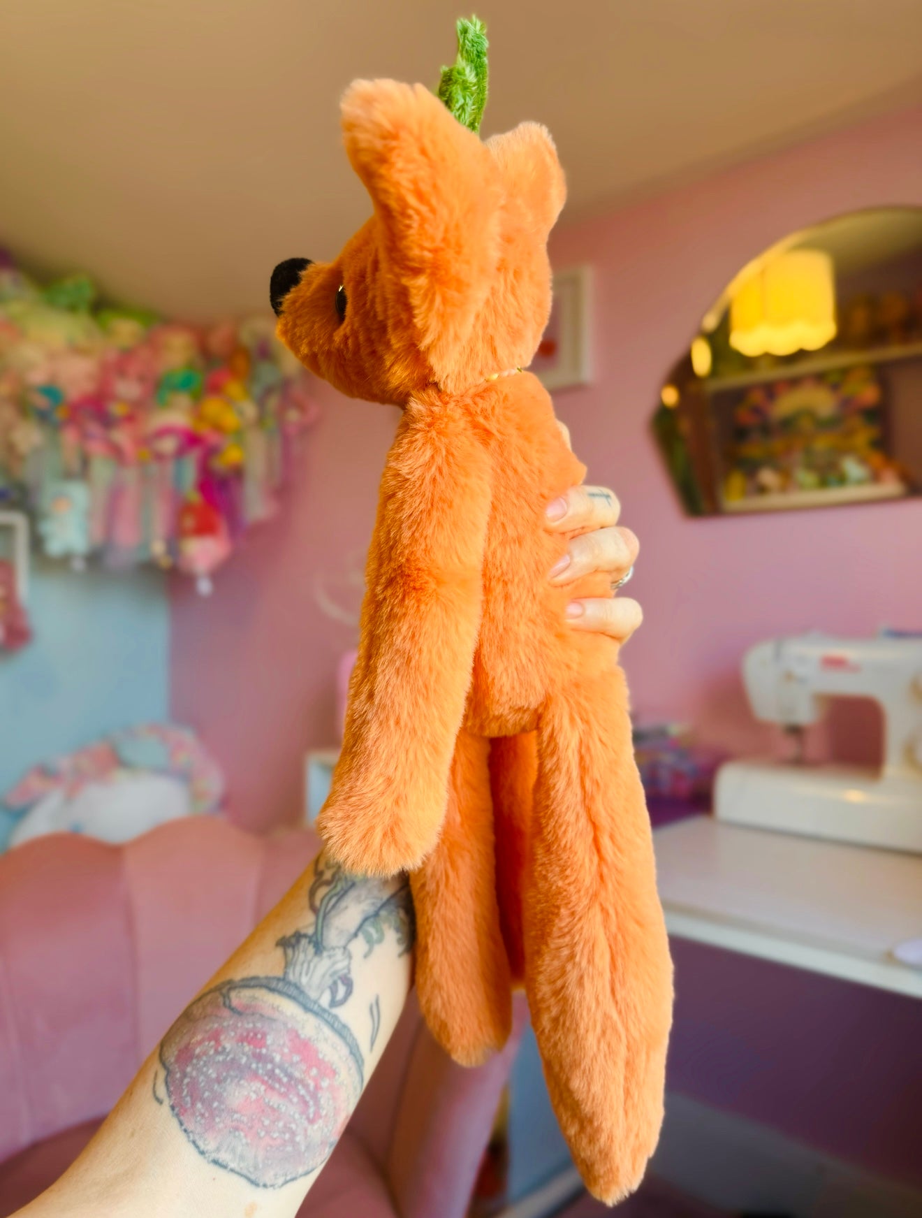 LARGE PUMPKIN PATCH FOX - Handmade Luxury Weighted Plush Fluffy Fox Doll