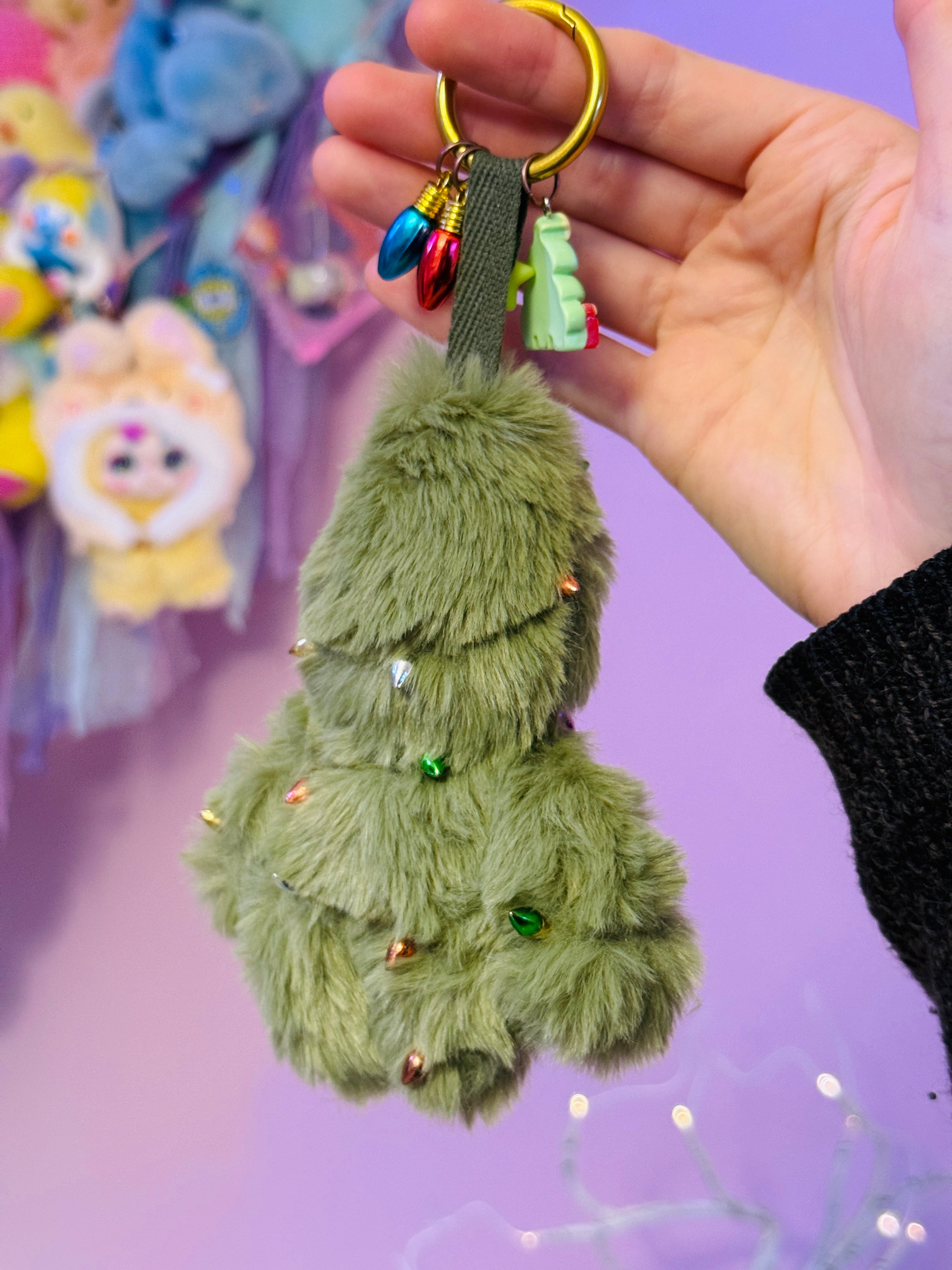 XMAS TREE PALMPUFF PENDANT - Handmade Mini Luxury Weighted Doll