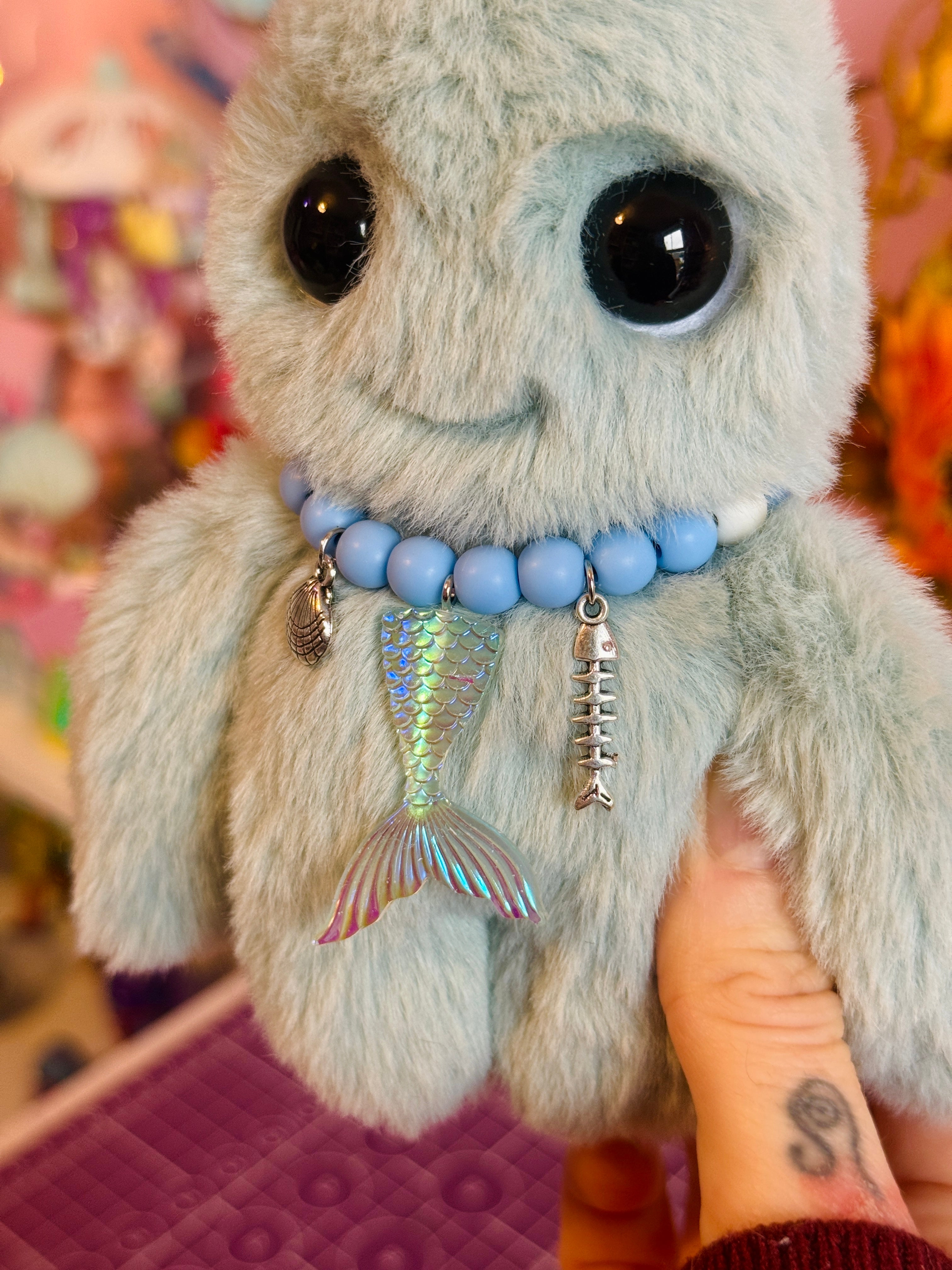 SHARK PALMPUFF - Handmade Mini Luxury Weighted Doll