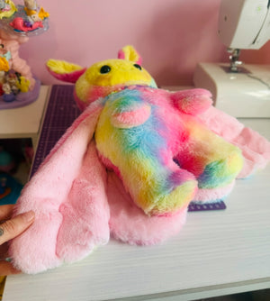 SUGARFLAPS THE COTTON CANDY MOTH - Handmade Luxury Weighted Pudgepuff Doll