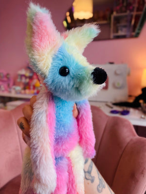 COTTON CANDY FOX (C) - Handmade Luxury Weighted Fox Doll