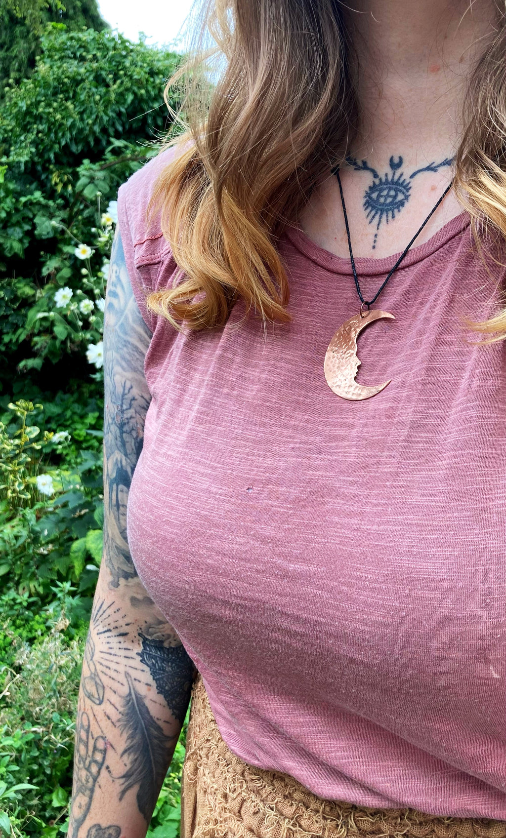 Large LUNA Handmade Copper Necklace