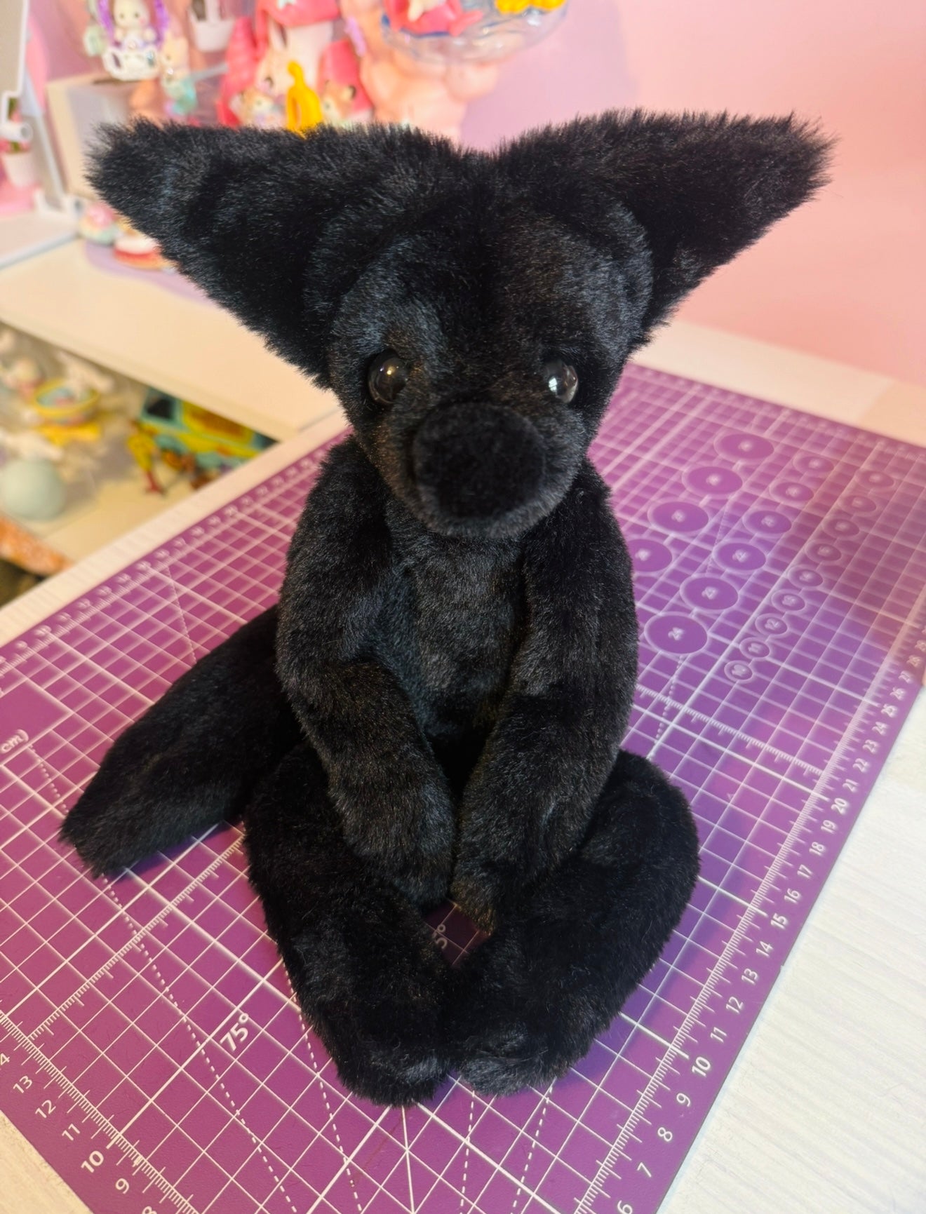 ONYX FOX - Handmade Luxury Weighted Plush Fluffy Fox Doll
