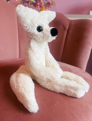 ARCTIC FOX - Handmade Luxury Weighted Plush Fluffy Fox Doll