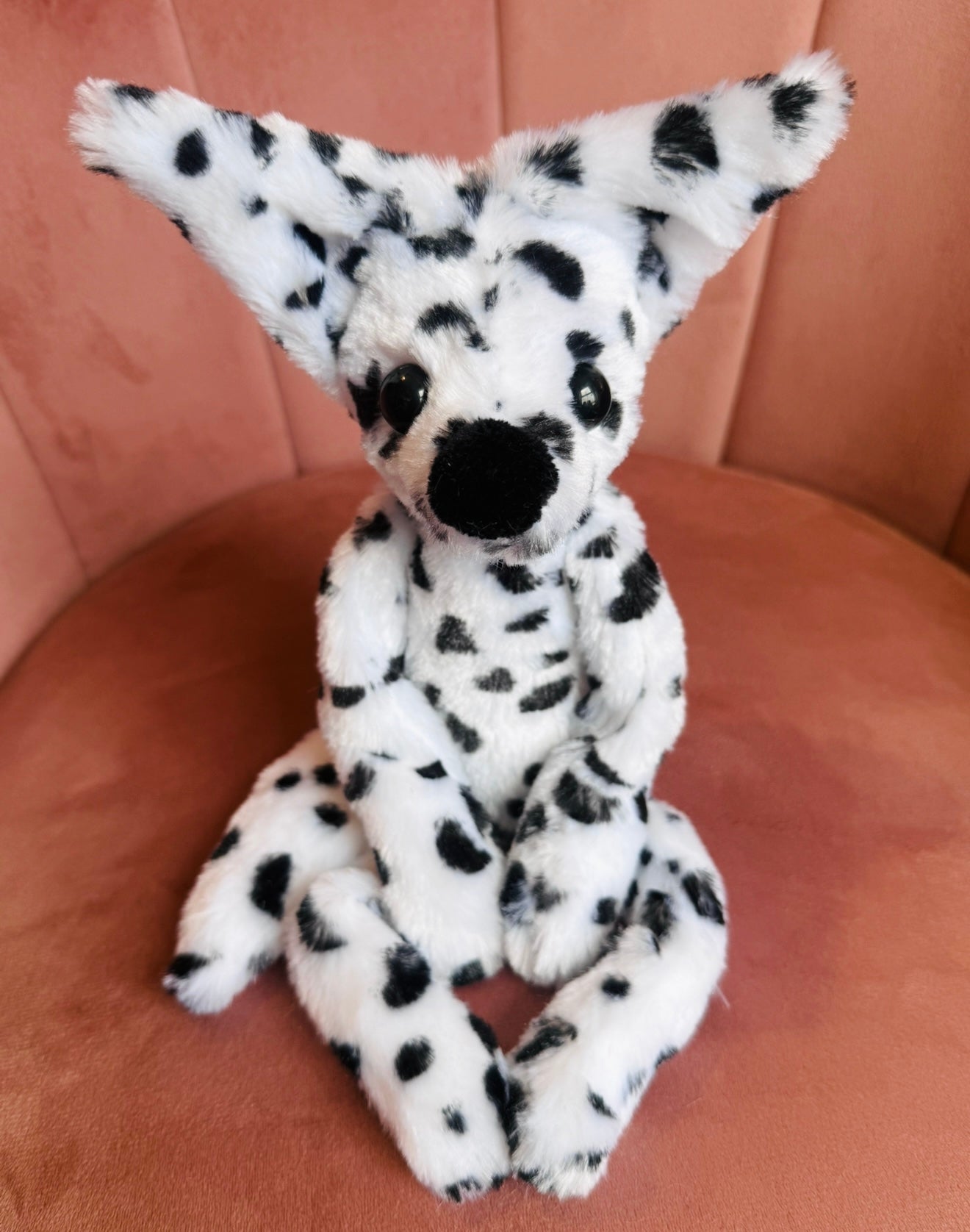 DALMATION FOX - Handmade Luxury Weighted Plush Fluffy Fox Doll