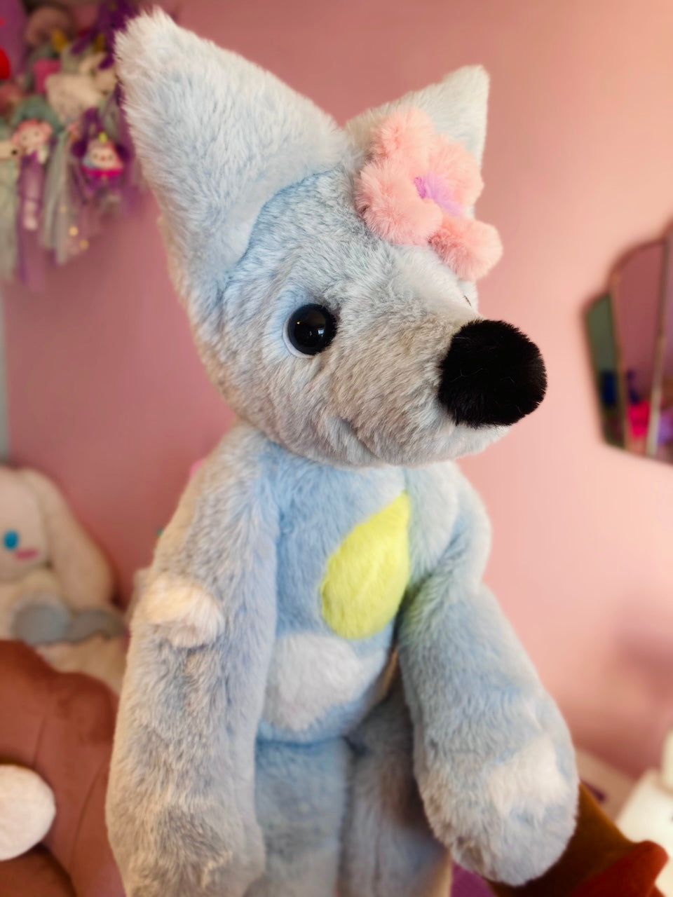 XL SPRING BLOOMS FOX - Handmade Luxury Weighted Plush Fluffy Fox Doll