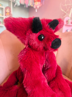 XL DEVIL FOX - Handmade Luxury Weighted Fox Doll