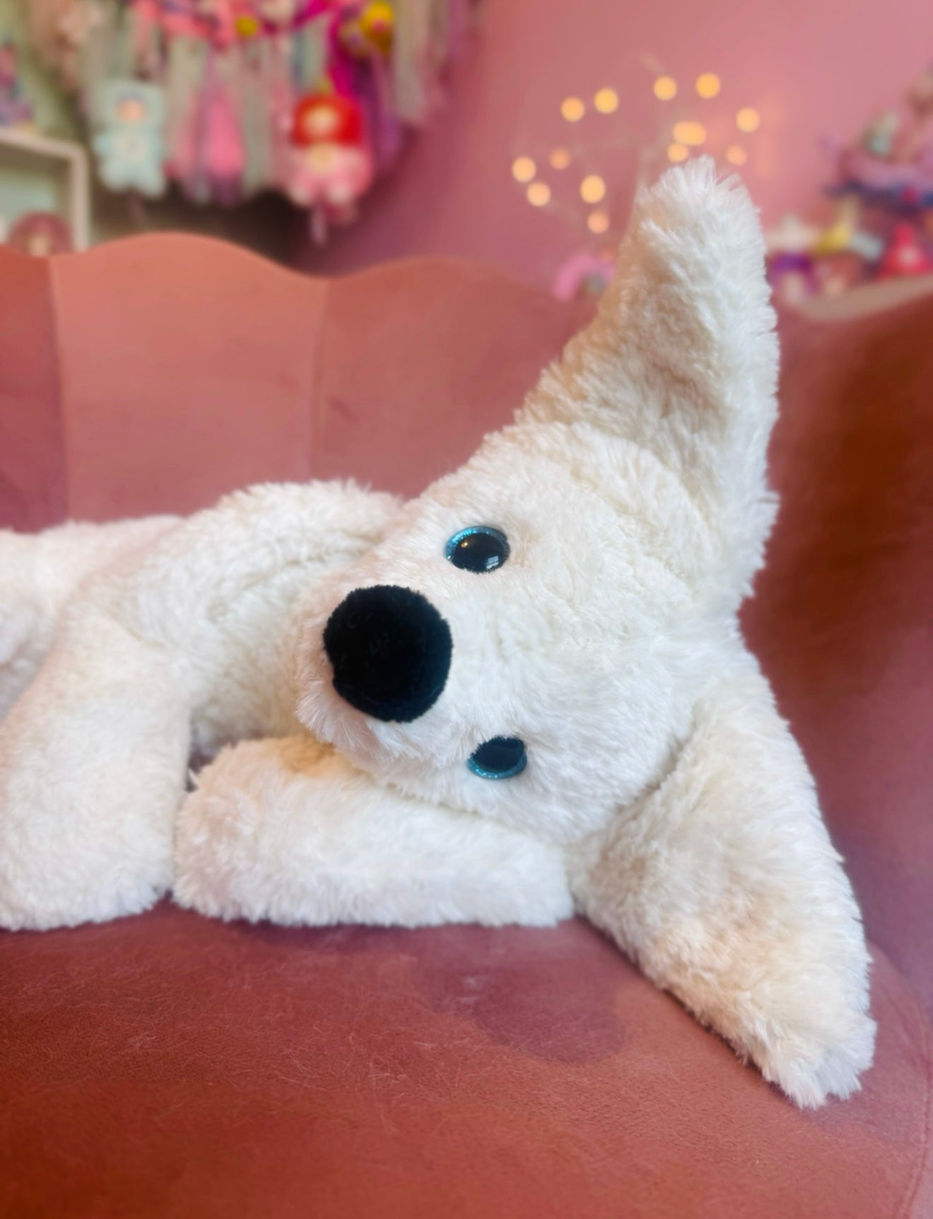 BIG ARCTIC FOX - Handmade Luxury Weighted Plush Fluffy Fox Doll