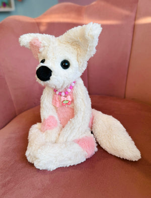 STRAWBERRY MILK FOX - Handmade Luxury Weighted Plush Fluffy Fox Doll
