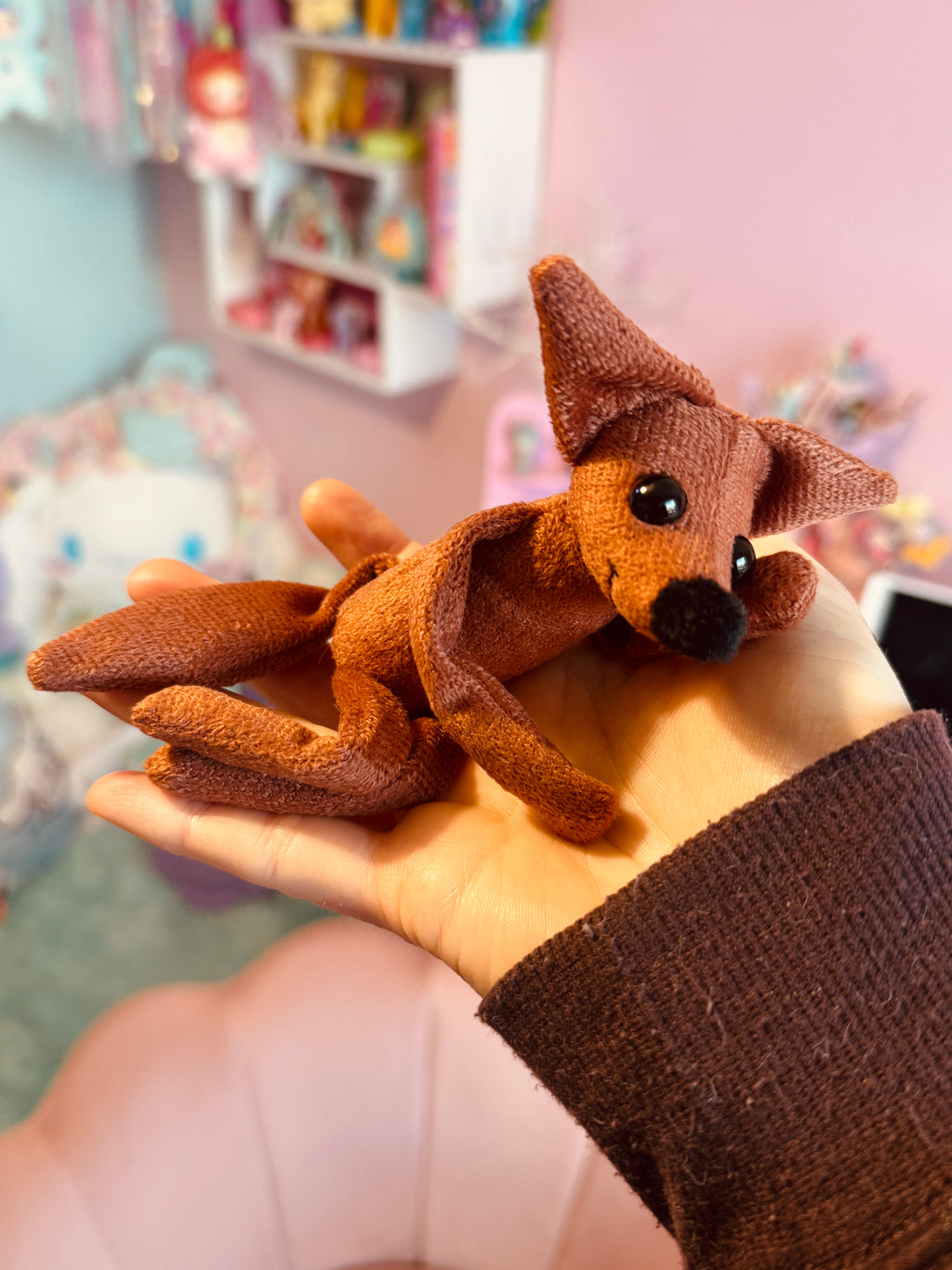 TINY MAPLE FOX (RESERVED) - Handmade Luxury Weighted Fox Doll