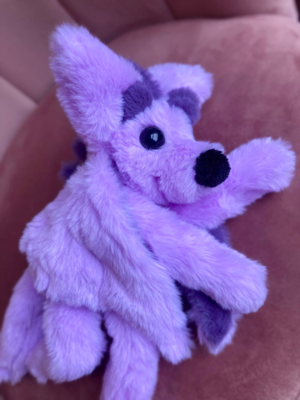 LAVENDER DRAGON FOX - Handmade Luxury Weighted Plush Fluffy Fox Doll