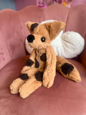 LARGE CHOC CHIP COOKIE FOX - Handmade Luxury Weighted Fox Doll