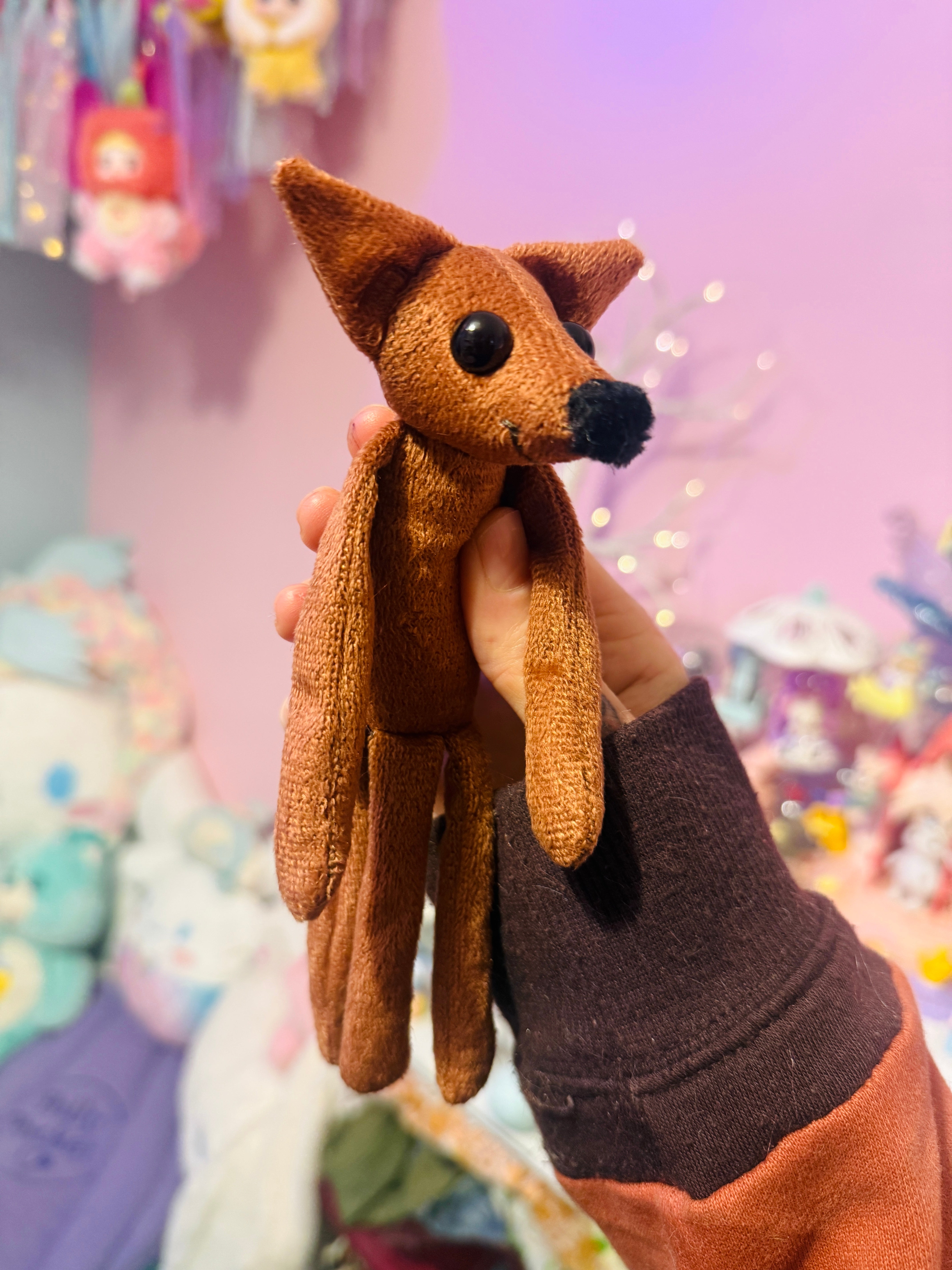 TINY MAPLE FOX (B) - Handmade Luxury Weighted Fox Doll