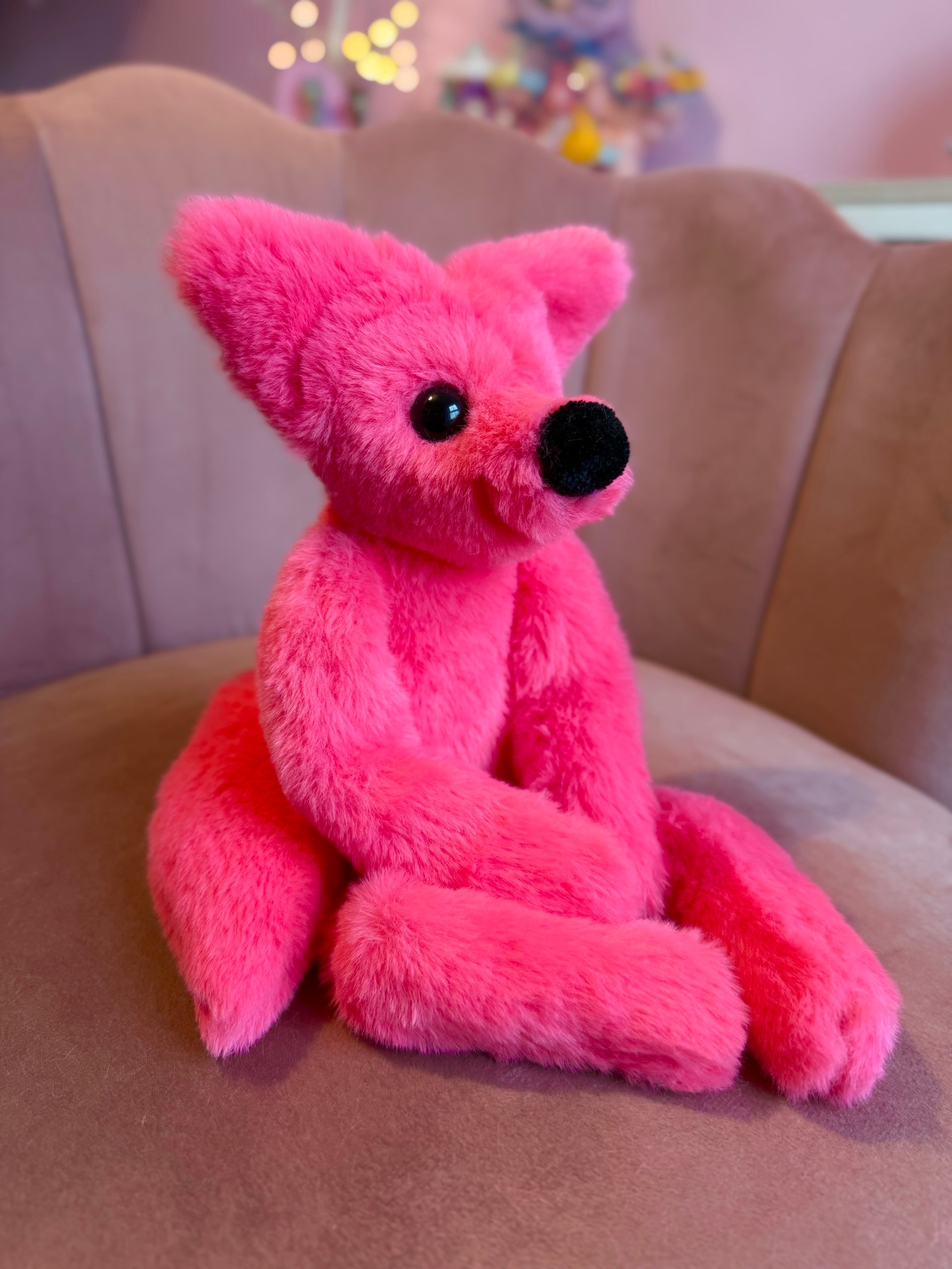FUCHSIA FOX - Handmade Luxury Weighted Fox Doll
