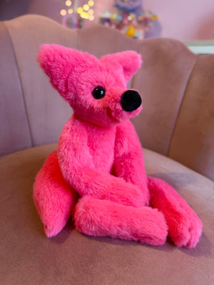 FUCHSIA FOX - Handmade Luxury Weighted Fox Doll