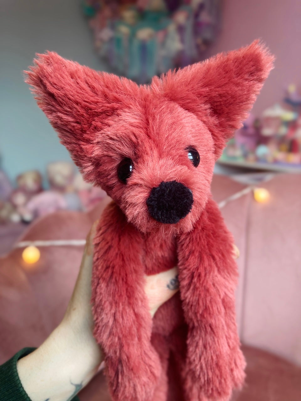 RUBY FOX (A) - Handmade Luxury Weighted Plush Fluffy Fox Doll