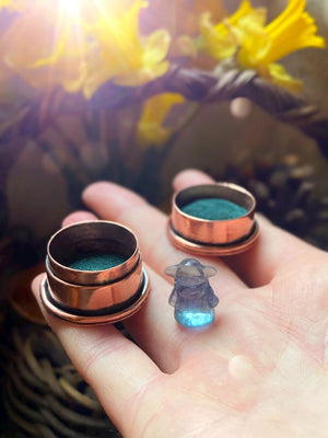MANDALORIAN & GROGU Handmade Copper Treasure Box with Carved Fluorite Grogu