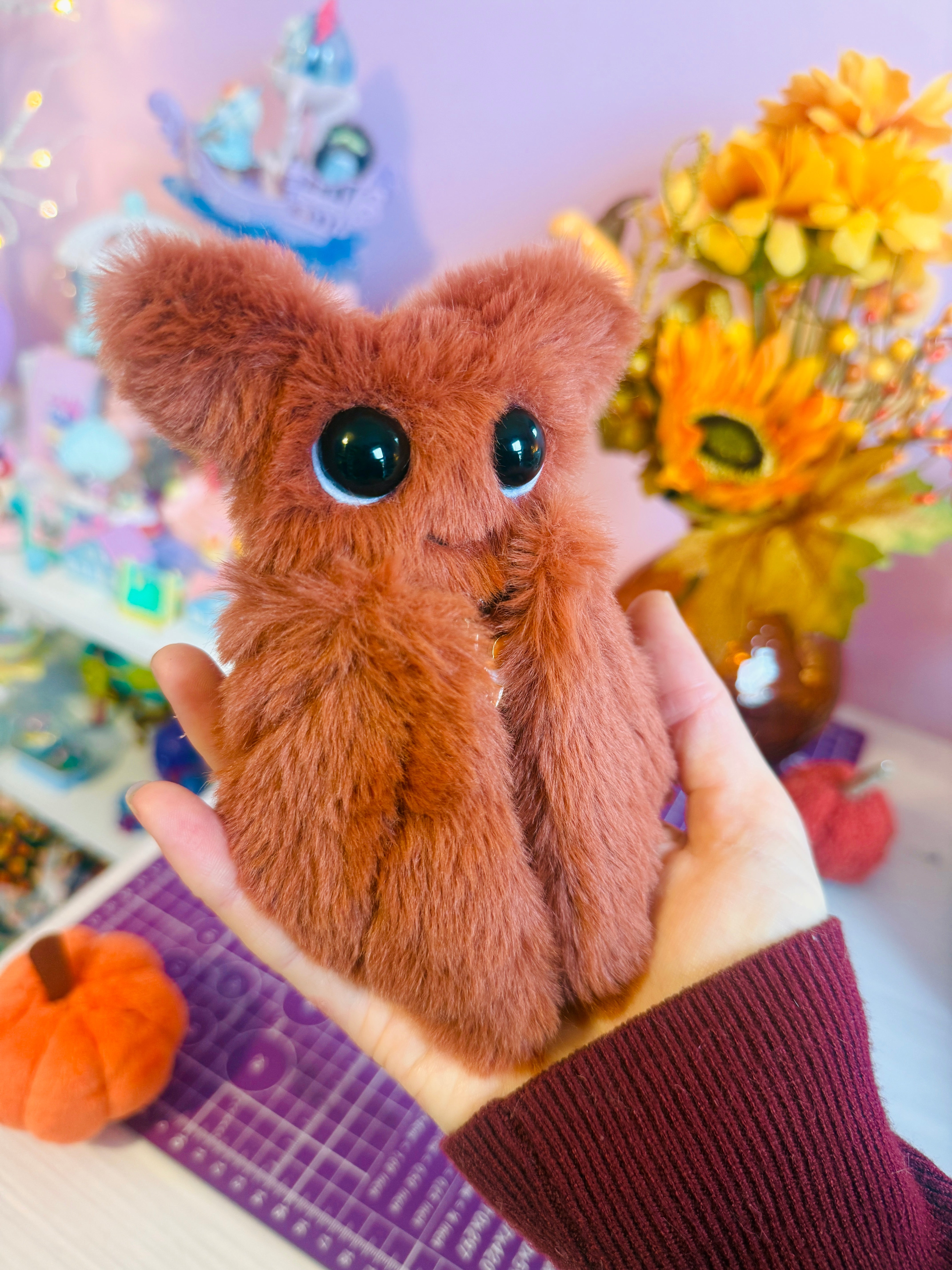 MAPLE BAT PALMPUFF - Handmade Mini Luxury Weighted Doll