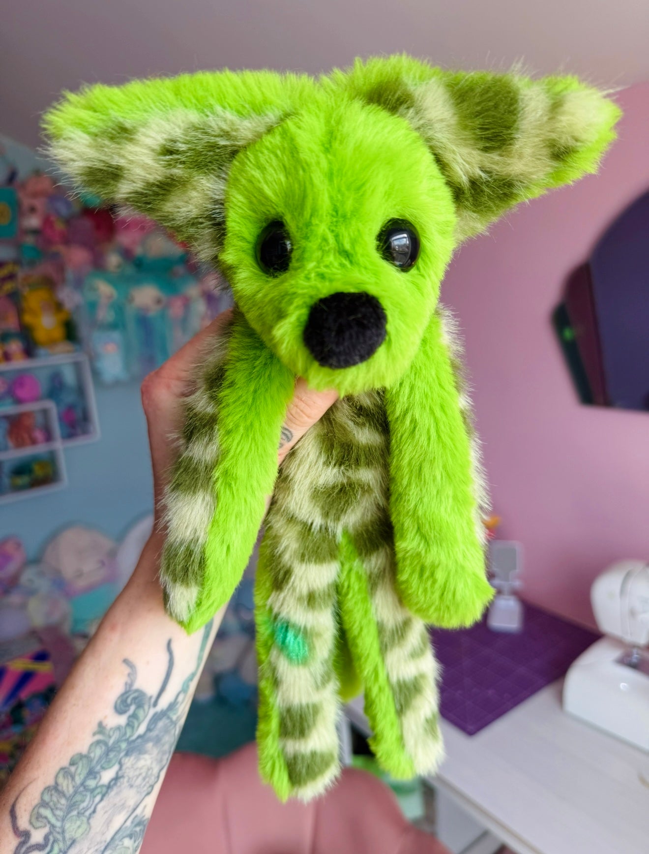 MUTANT TURTLE FOX - Handmade Luxury Weighted Plush Fluffy Fox Doll