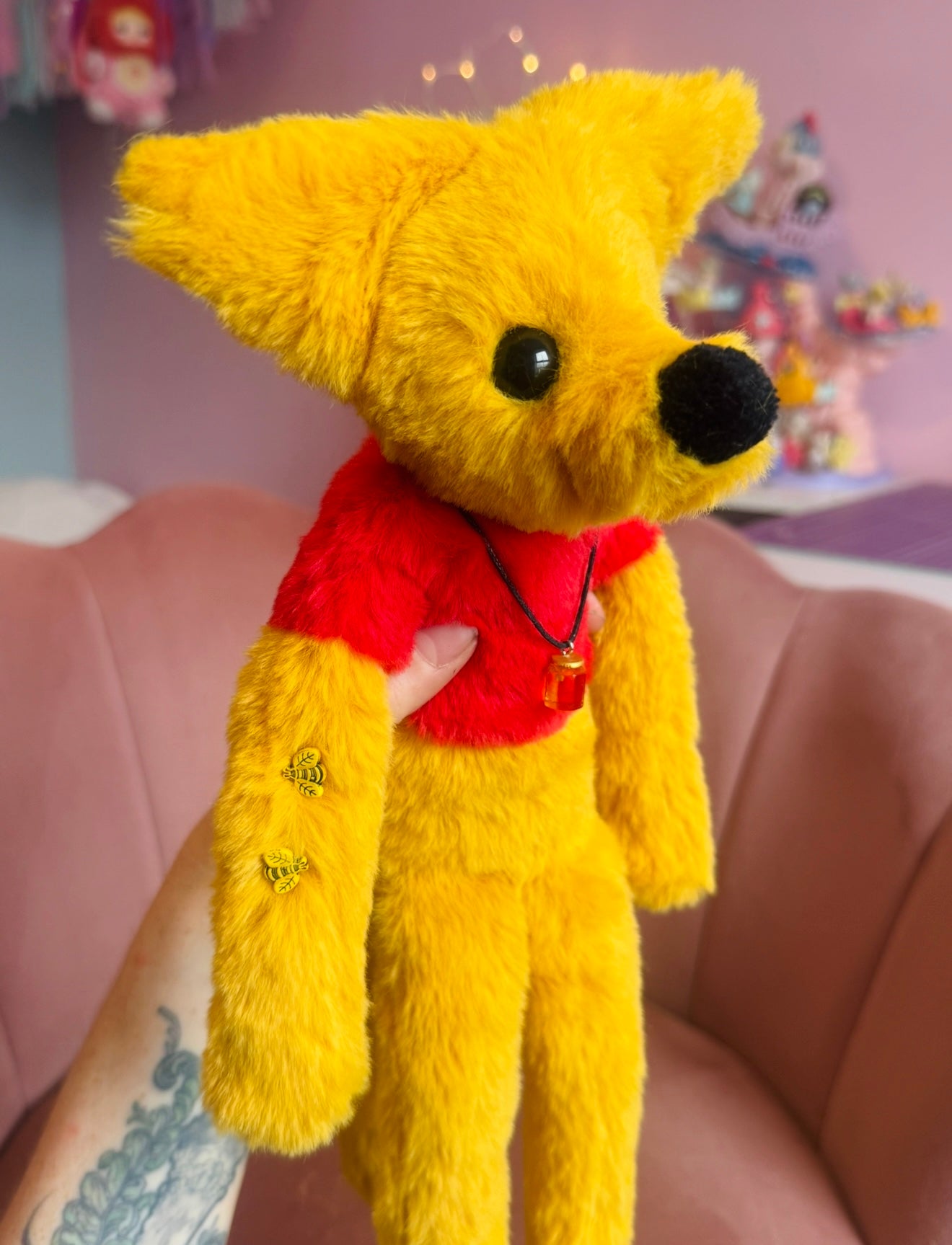 WINNIE THE POOH FOX (C) - Handmade Luxury Weighted Plush Fluffy Fox Doll
