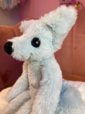 ICE BLUE FOX - Handmade Luxury Weighted Fox Doll