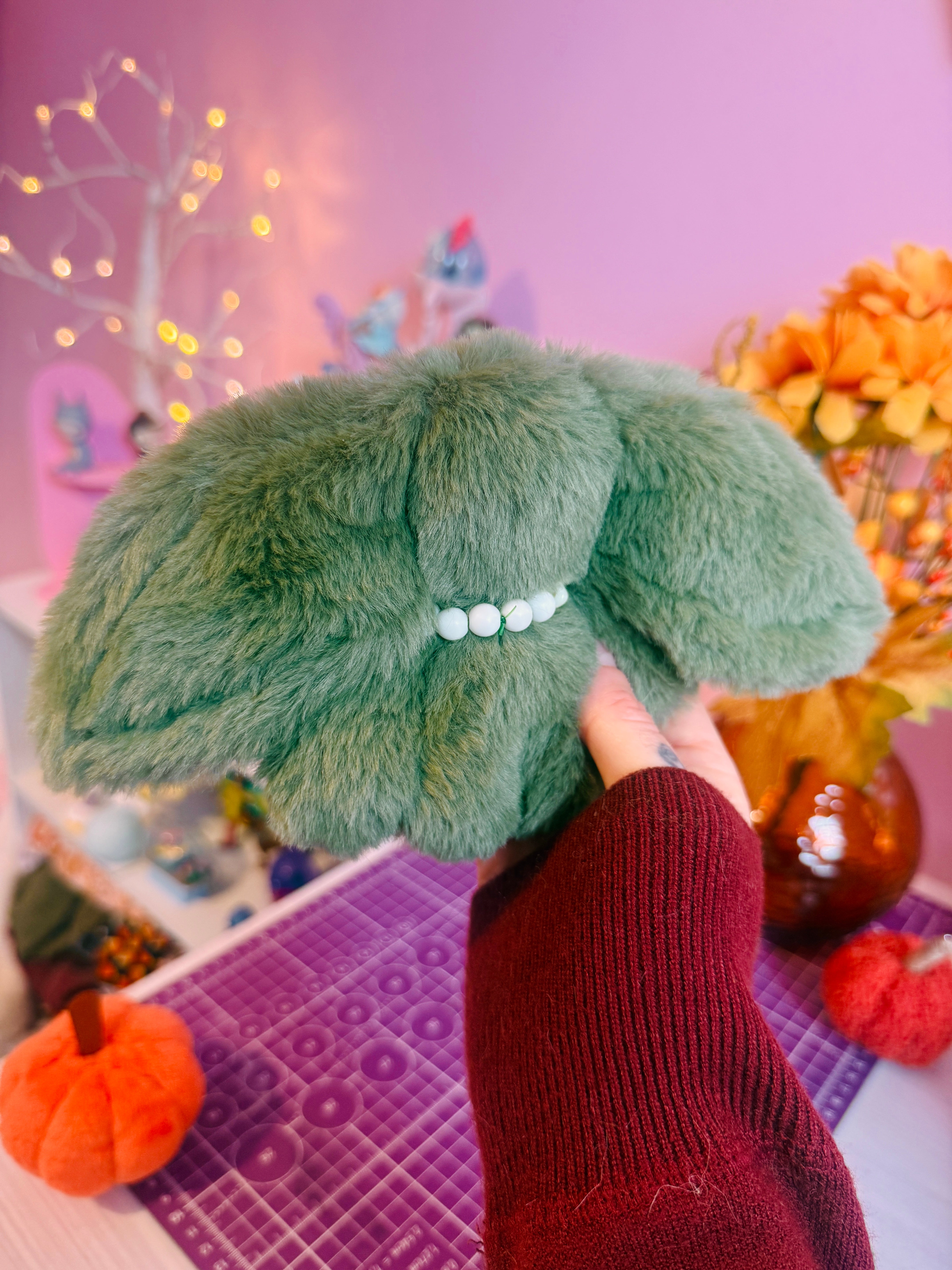 FOREST GOBLIN PALMPUFF (A) - Handmade Mini Luxury Weighted Doll