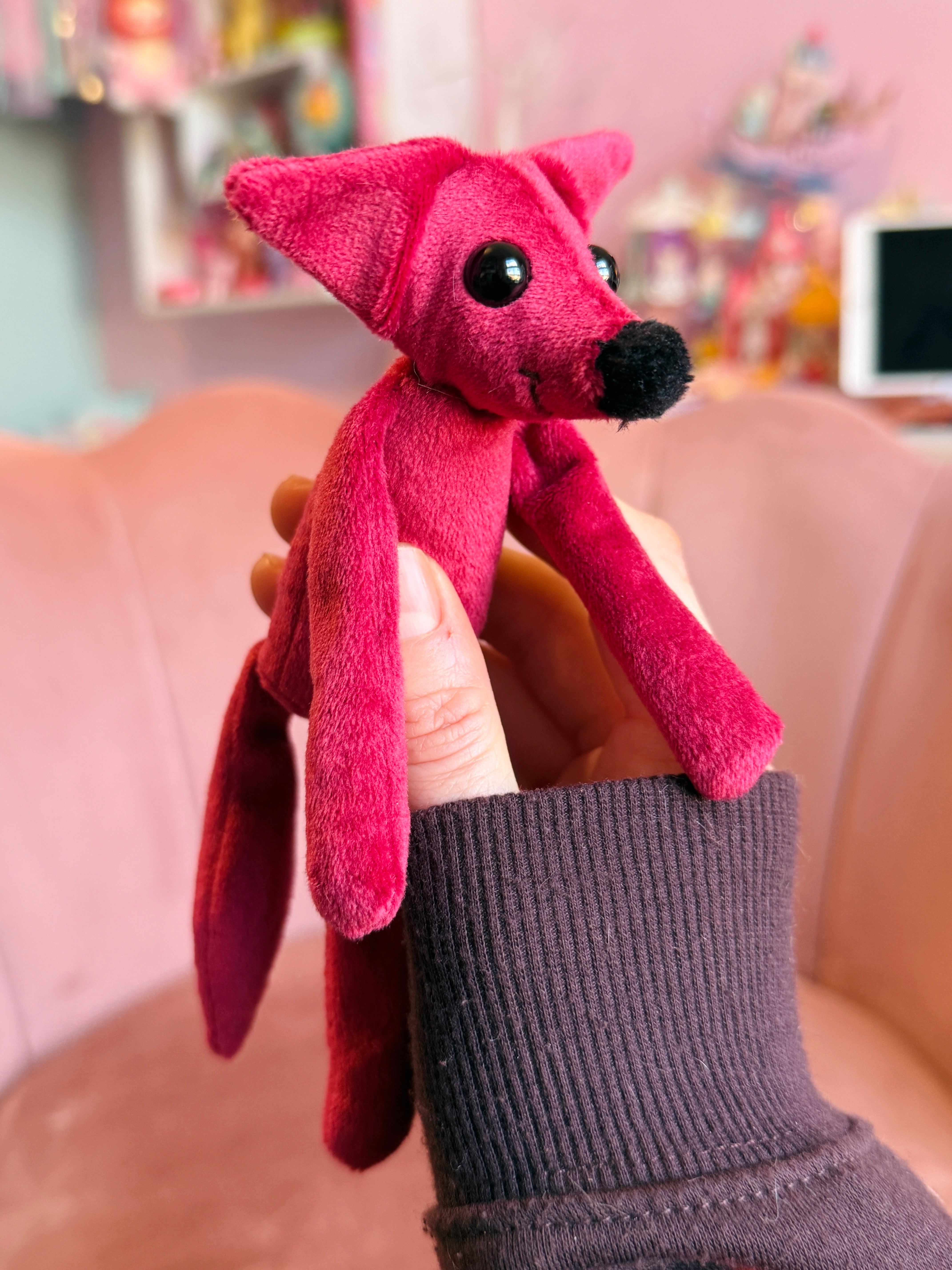 TINY HOLLY FOX (B) - Handmade Luxury Weighted Fox Doll
