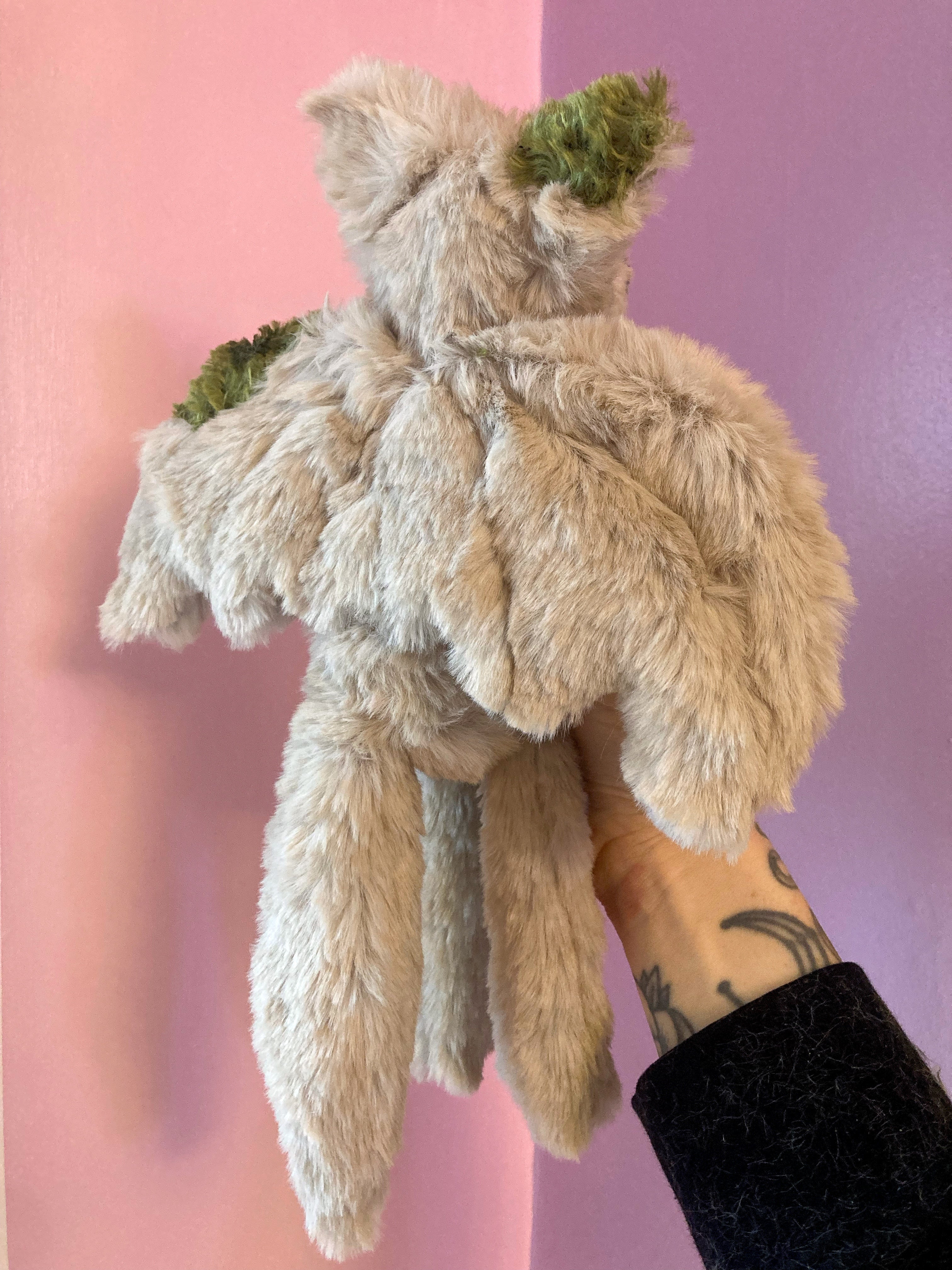GARGOYLE FOX (B) - Handmade Luxury Weighted Plush Fluffy Fox Doll