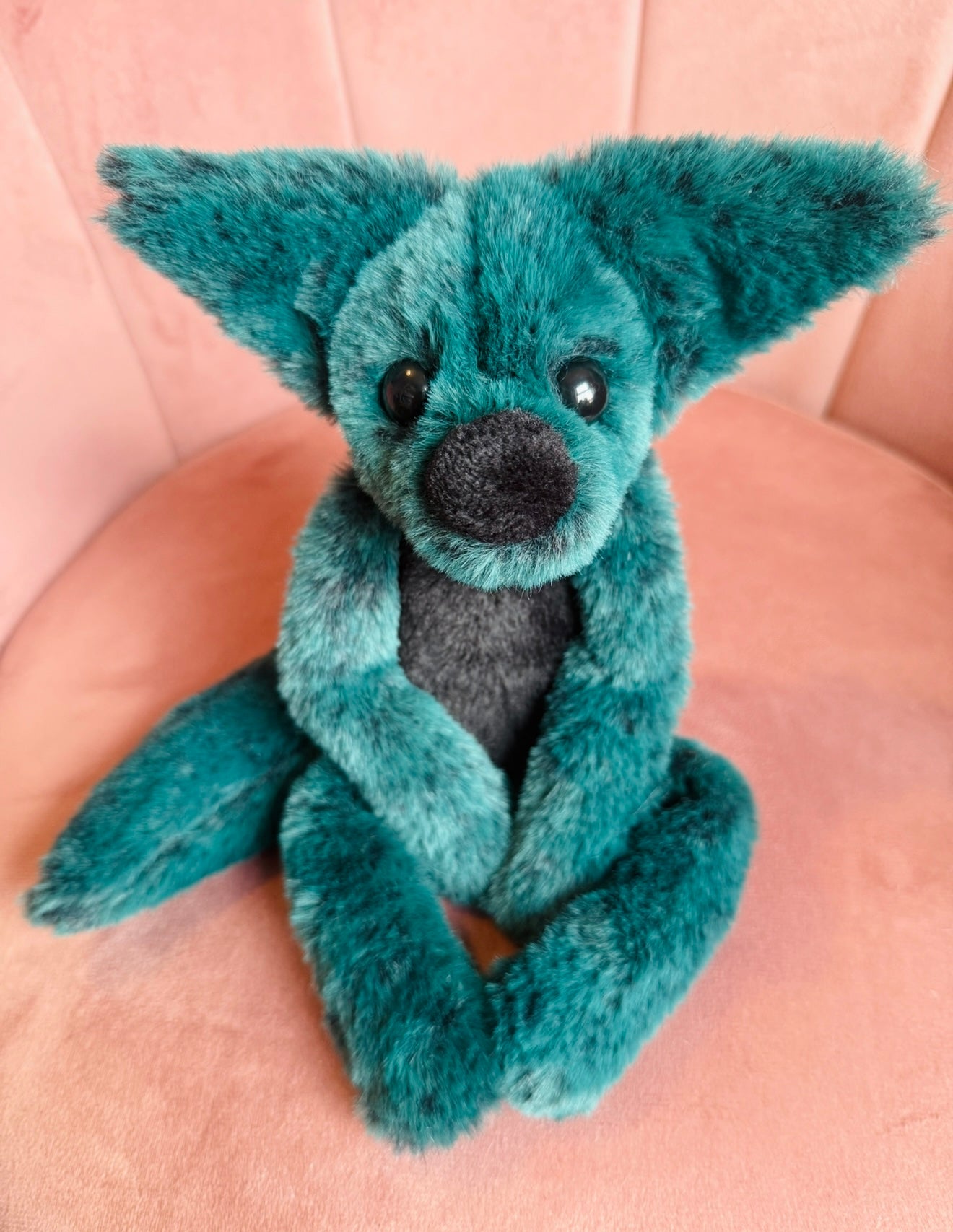DARK FOREST FOX - Handmade Luxury Weighted Plush Fluffy Fox Doll
